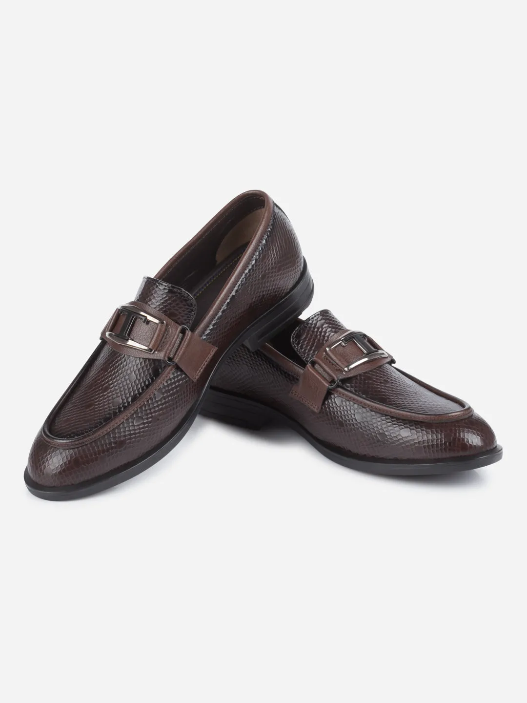 Men's Brown Semi Fomal Formal Slip On (IX1088) Mid Heel