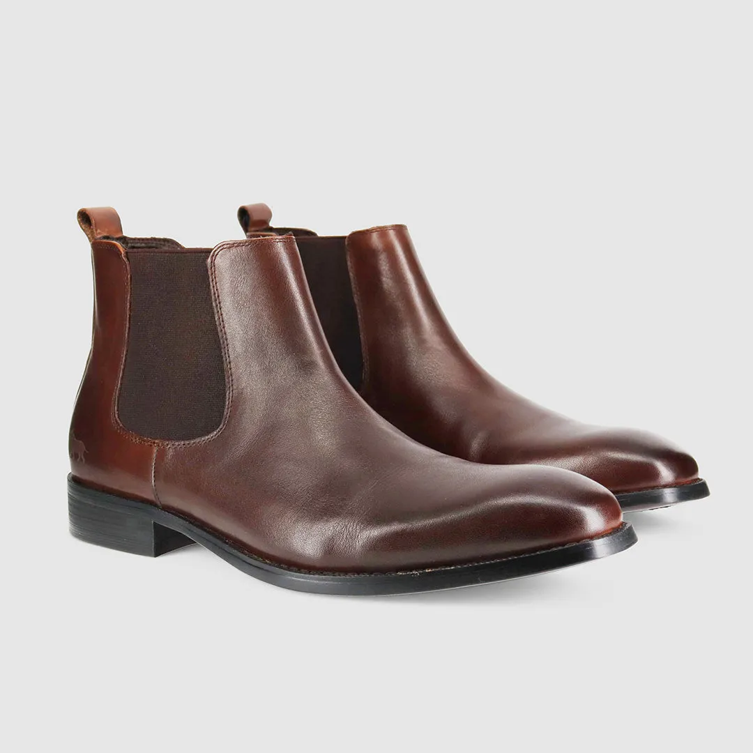 Dawson Chelsea Boots Dark Brown Tumbled Outdoor Exploration Mud Resistant Daily Walks