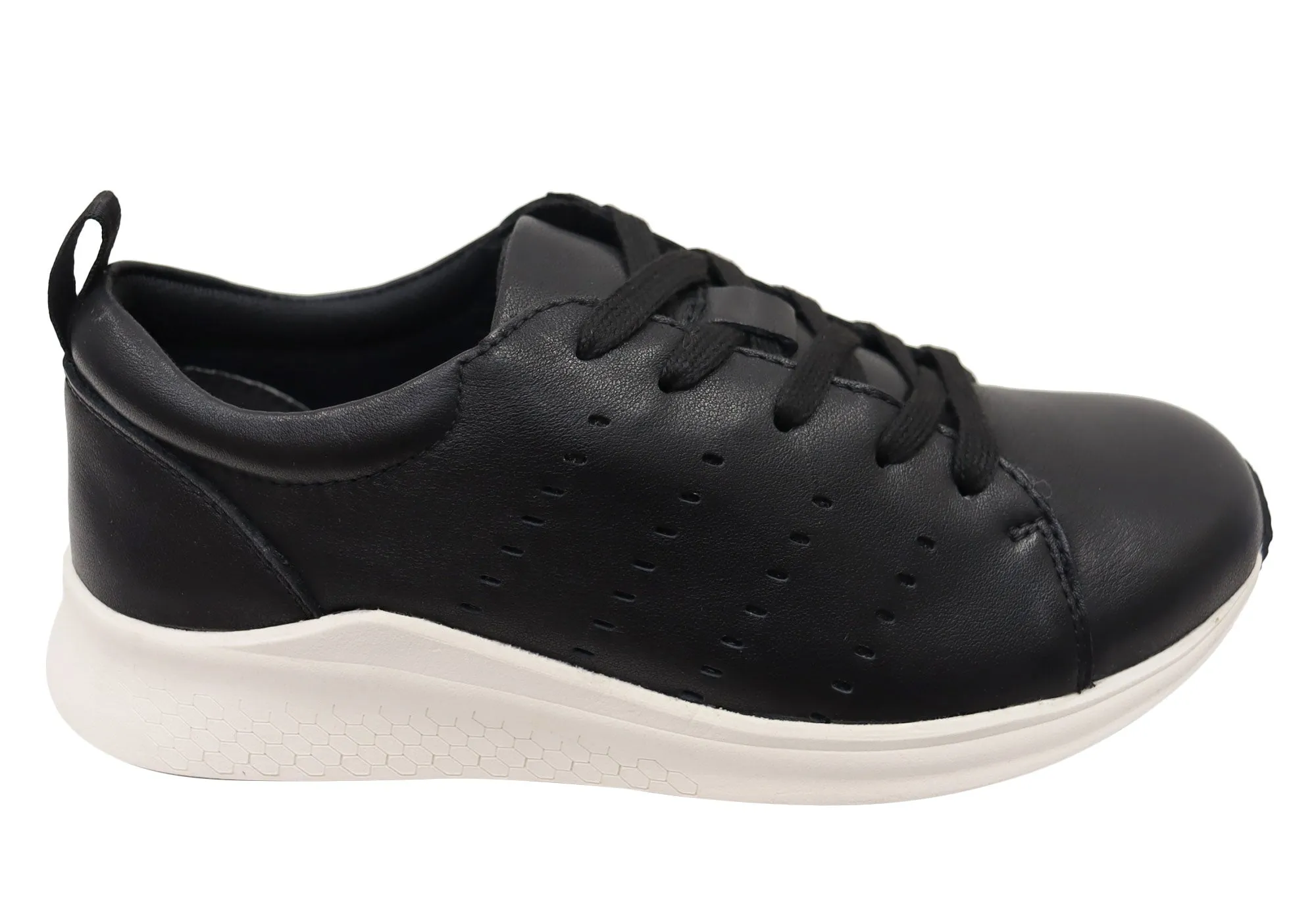 Anti microbial Scholl Orthaheel Keeley Womens Leather Comfort Supportive Active Shoes