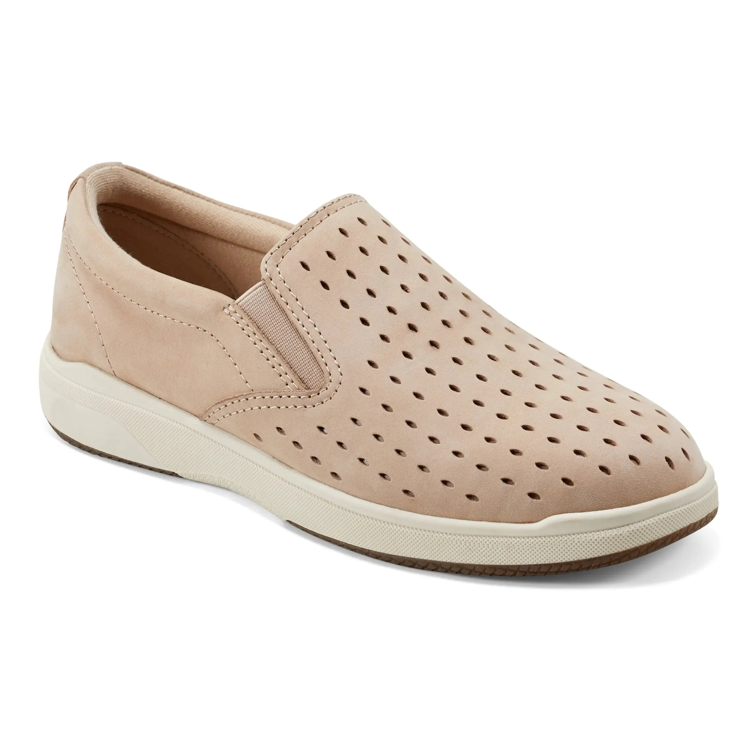 Moist Guard Nel Laser Cut Round Toe Casual Slip-on Sneakers