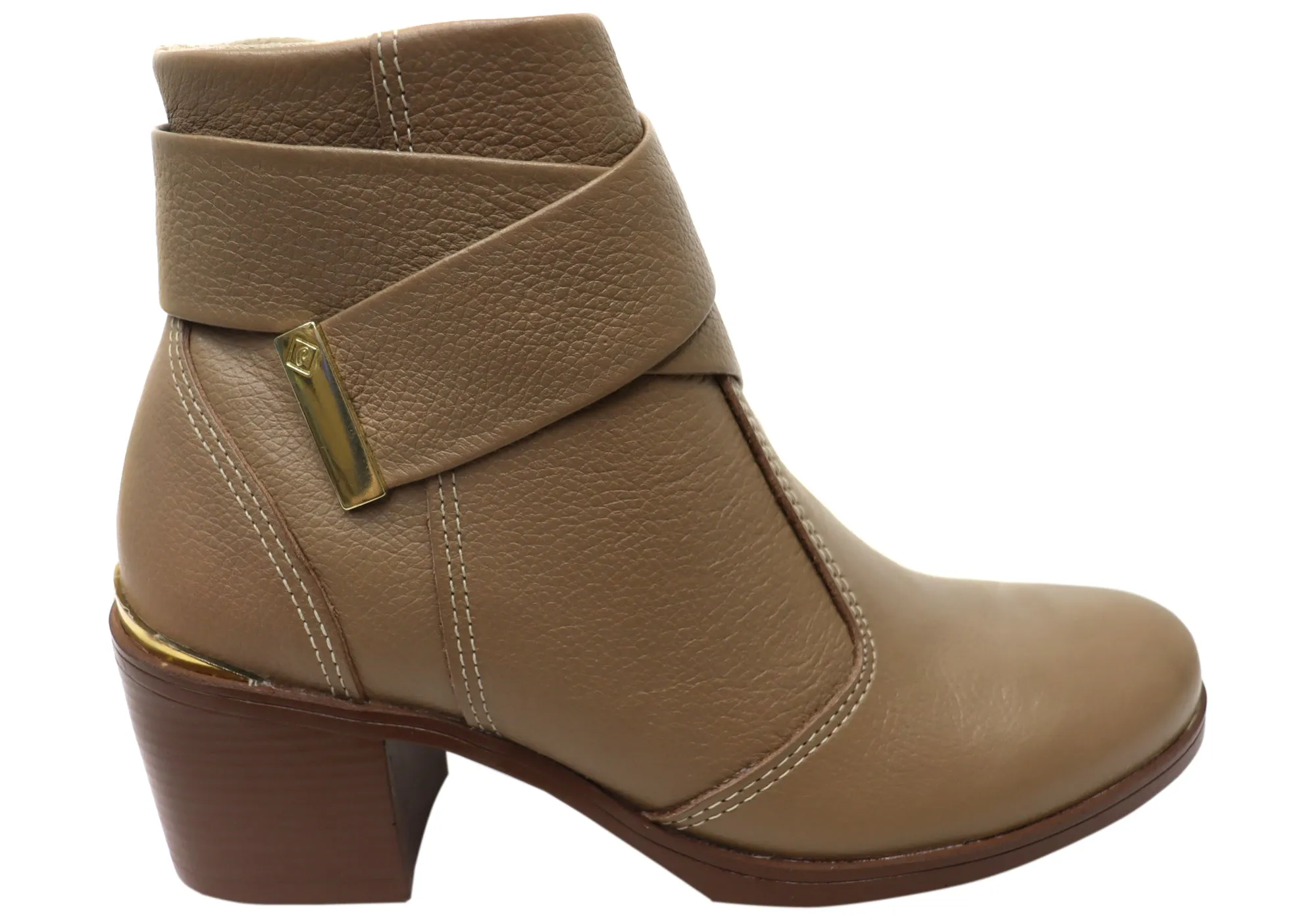 Trail Comfort Pegada Valley Womens Mid Heel Leather Ankle Boots Made In Brazil