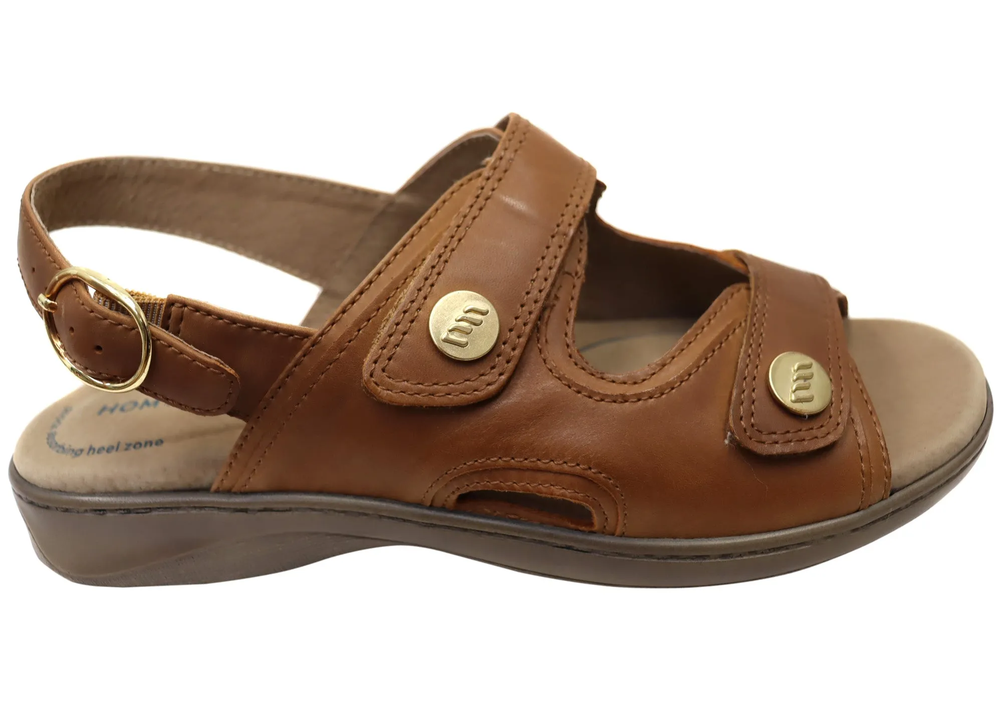 Homyped Waverley Womens Supportive Comfort Leather Wide Fit Sandals Breathable Upper