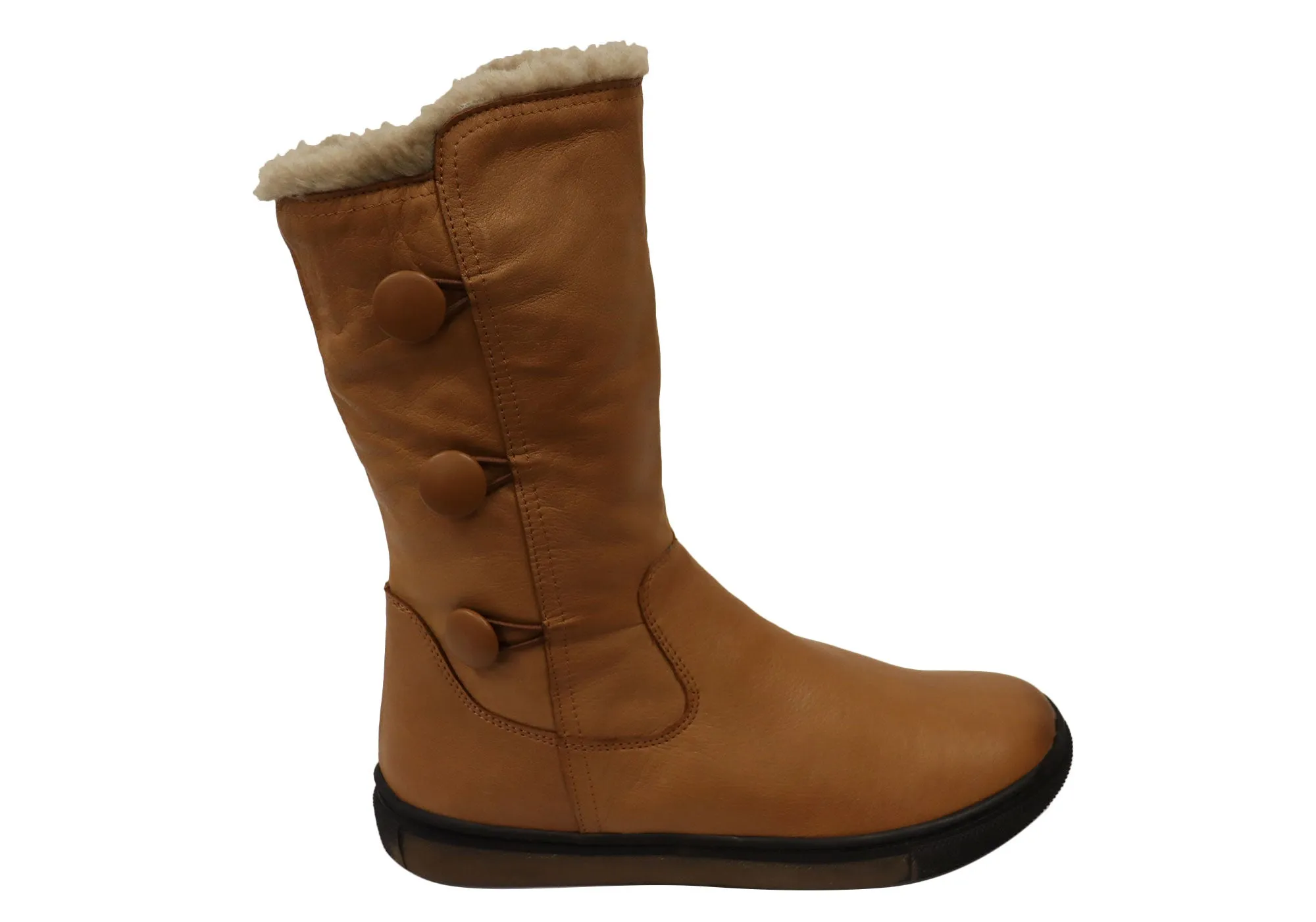 Snowy Environment Grippy Outsole River Crossing Orizonte Alvo Womens European Comfortable Leather Mid Calf Boots