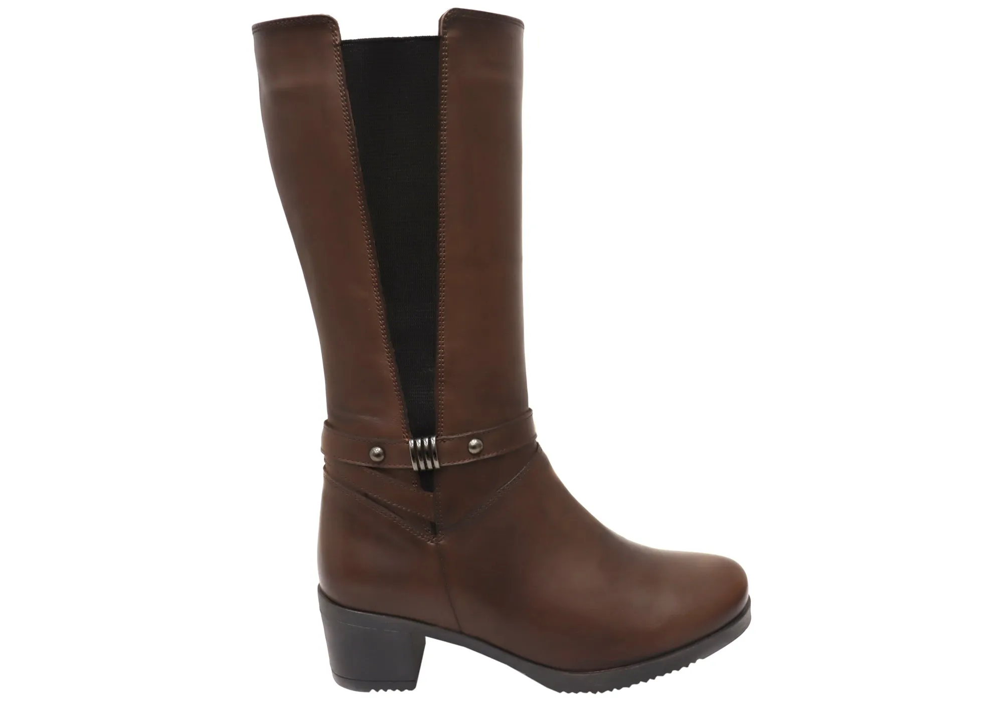 Orizonte Ballara Womens European Comfortable Leather Mid Calf Boots Supportive Fit