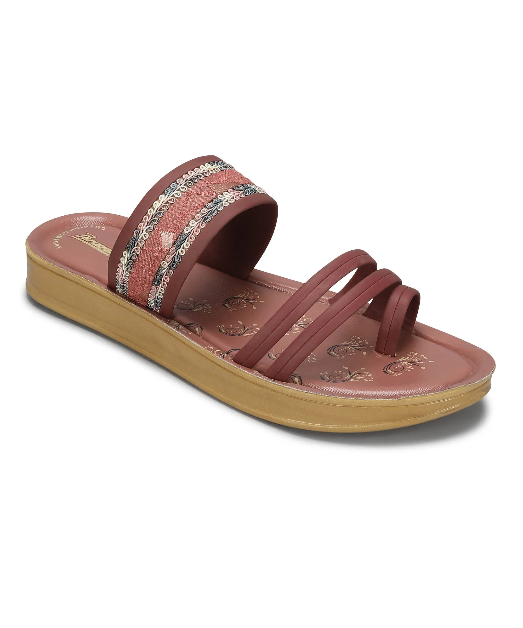 Casual Flats Paragon Women's Slip On Flat Fig Sandals | Durable Dailywear Sandals