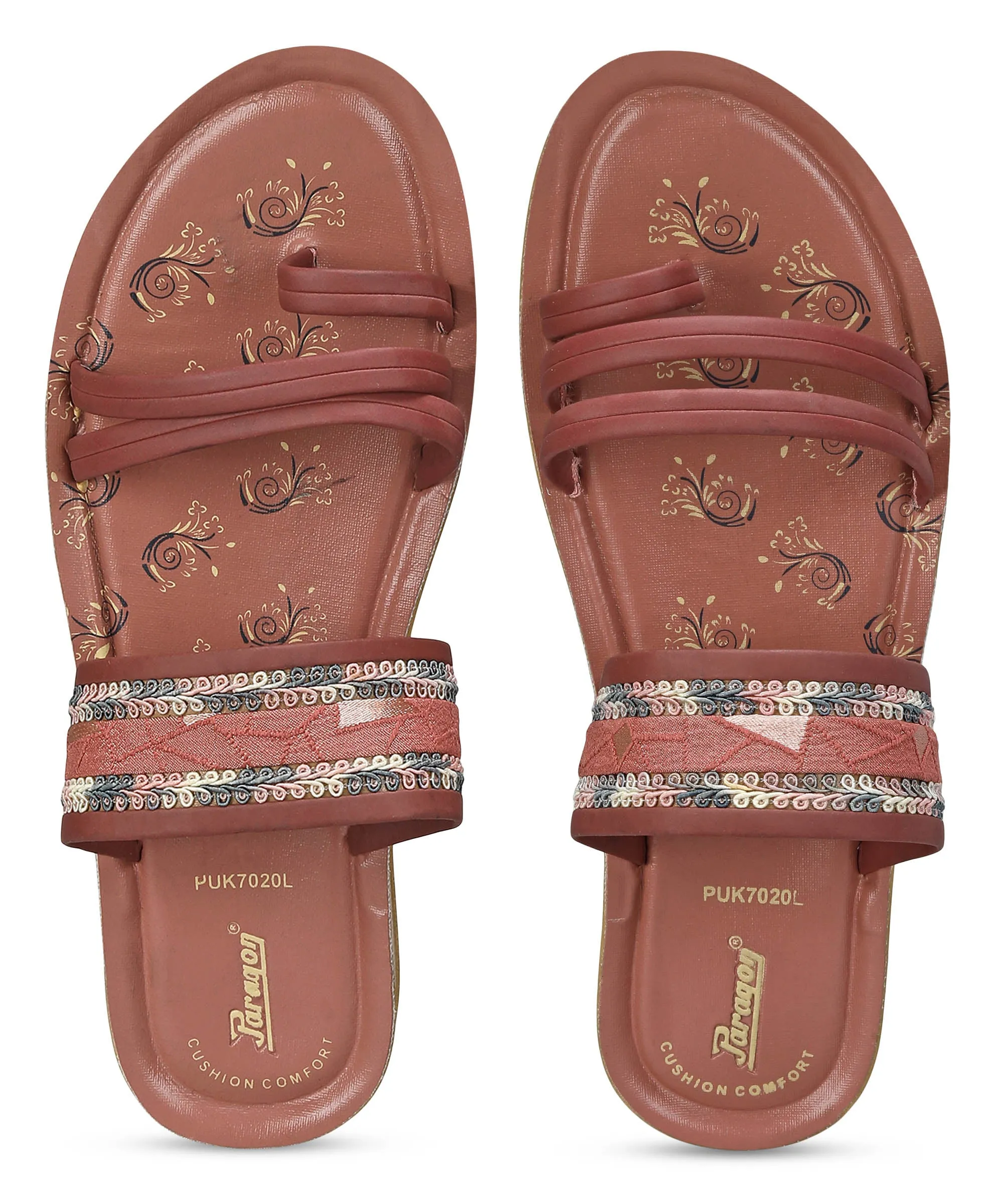 Pool Day Travel Friendly Paragon Women's Slip On Flat Fig Sandals | Durable Dailywear Sandals