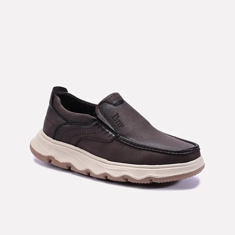 Urban Luxury HeelStabilizer Walker Brown Thick Sole Sneakers 0120510
