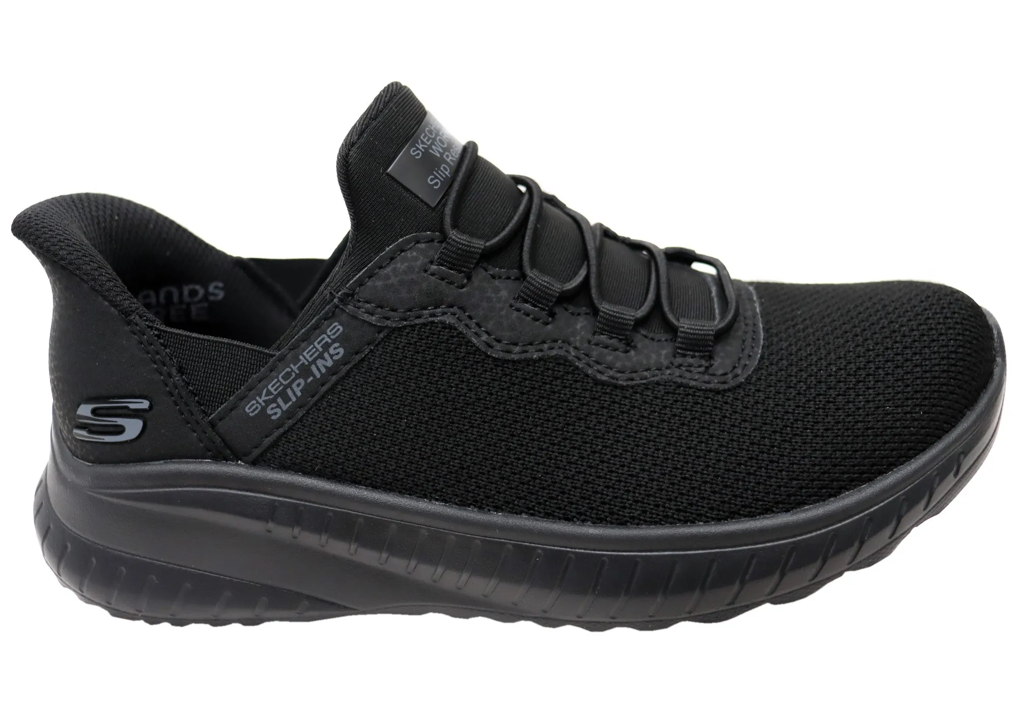 Skechers Womens Slip Ins Work Squad Chaos Slip Resistant Work Shoes Structured shock absorption
