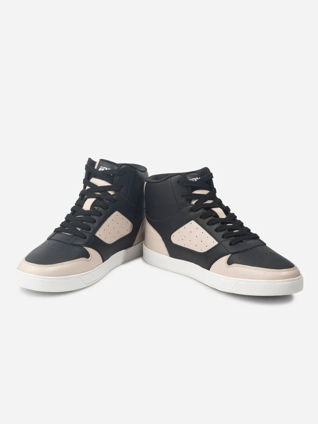 Men's Black Beige Ankle Top Lace Up Sneakers (IX6014) Energy Vibe Ergo Build