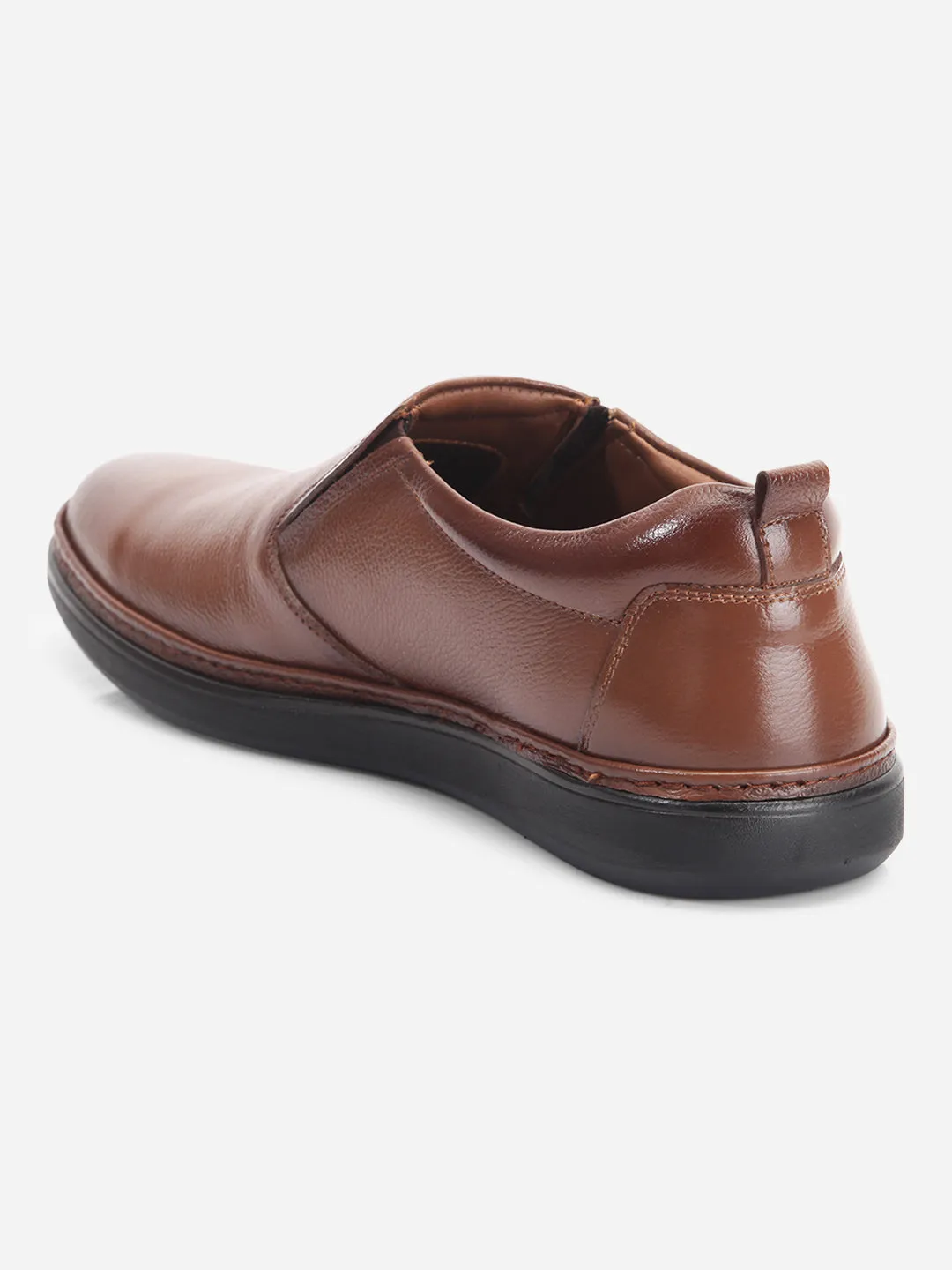 Subtle Edge Men's Tan Round Toe Slip-On Semi Formal (ID2225L)