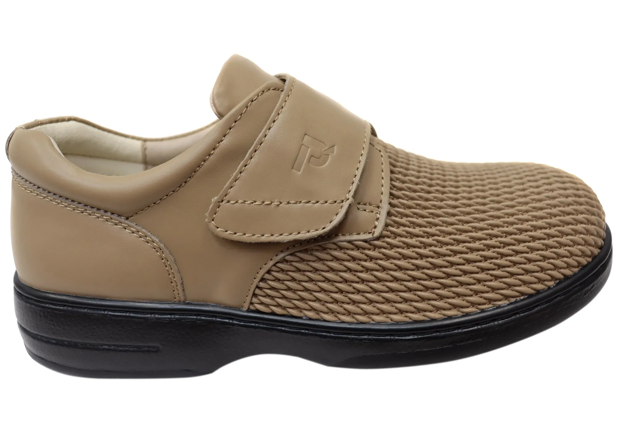 sports Earth Mood Propet Womens Olivia Leather Comfort Adjustable Strap Wide Fit Shoes