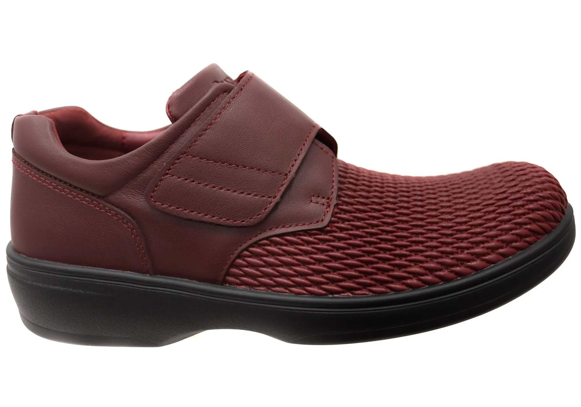 Propet Womens Olivia Leather Comfort Adjustable Strap Wide Fit Shoes Breathable Road Trip Slim Line