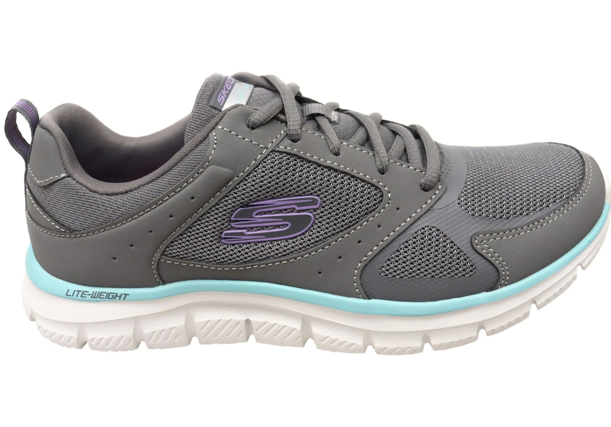 Skechers Womens Track Grand Scene Comfortable Memory Foam Shoes Slip On