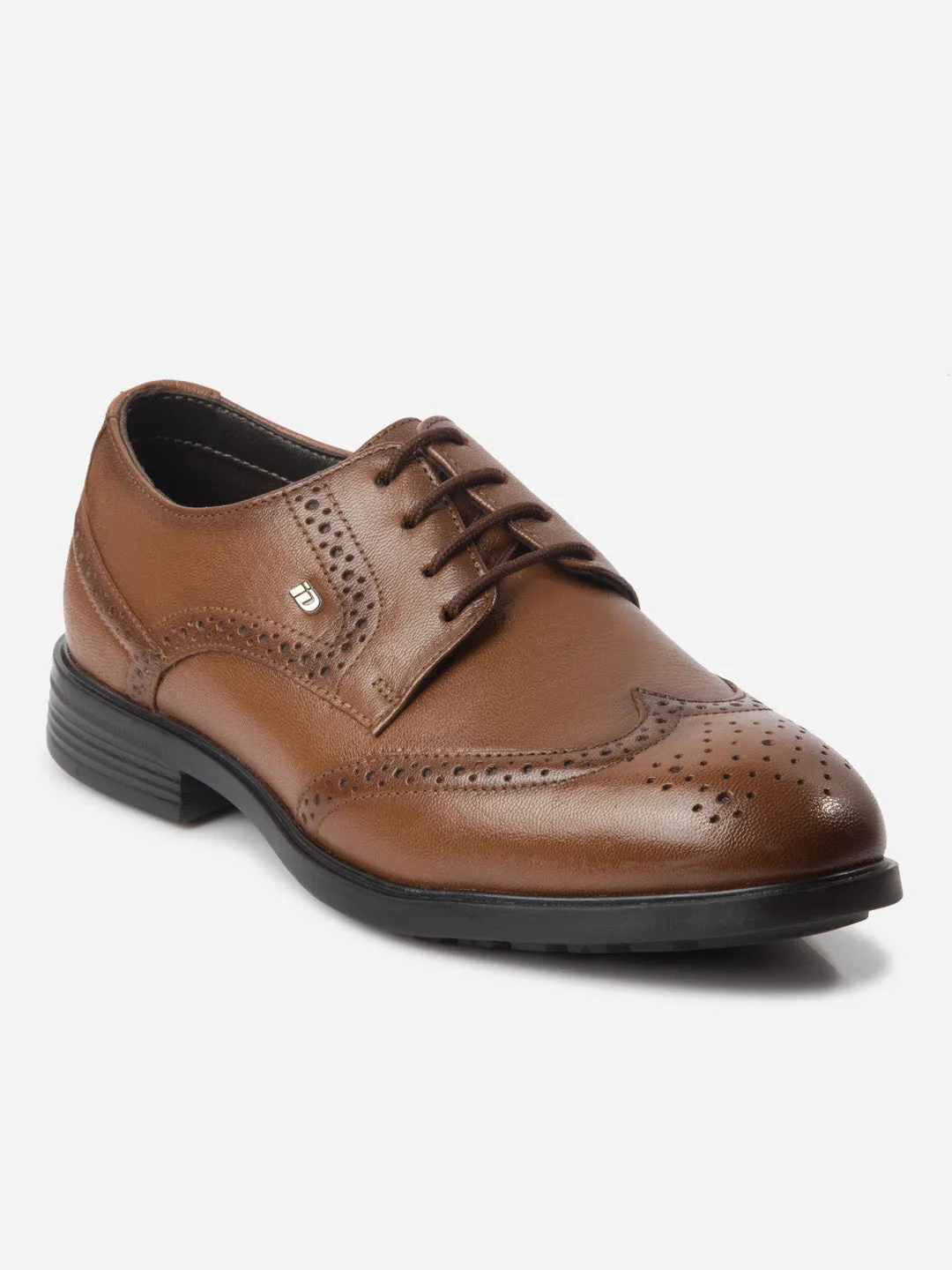 Men's Tan Round Toe Lace Up Brogue (ID6113) American Shade Weather Proof