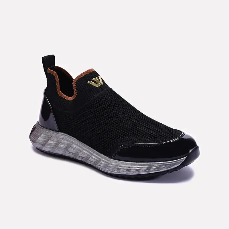 Speedy Walk All-around silhouette Black Slip On Walking Sneakers 0120560