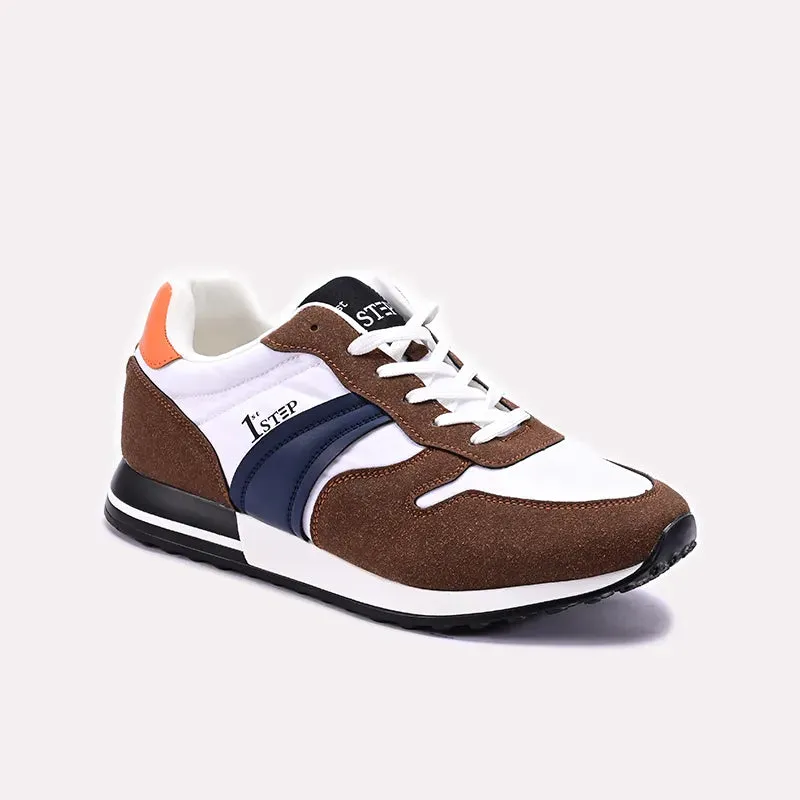Shock-absorbent cushioning Mens Brown Sneakers 0120549