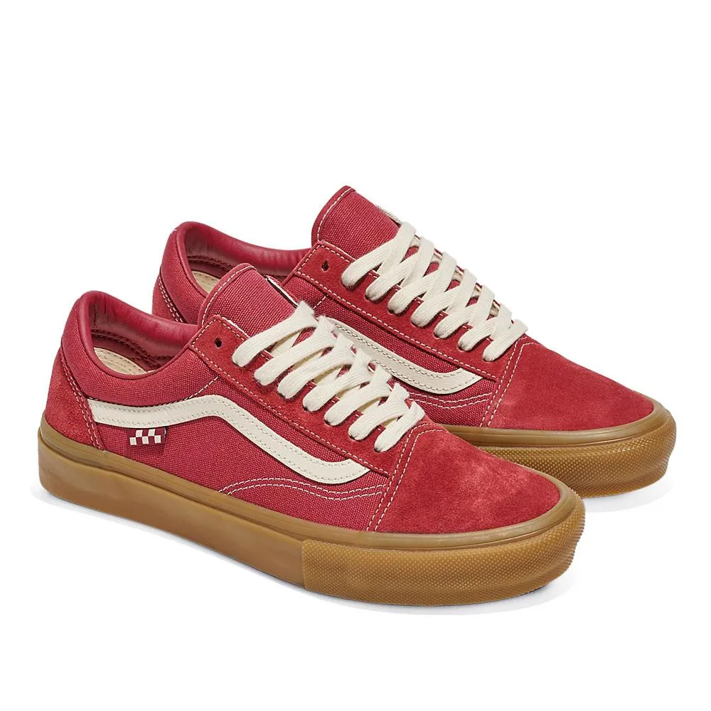 Vans Skate Old Skool - Red/Gum Comfortable Supportive