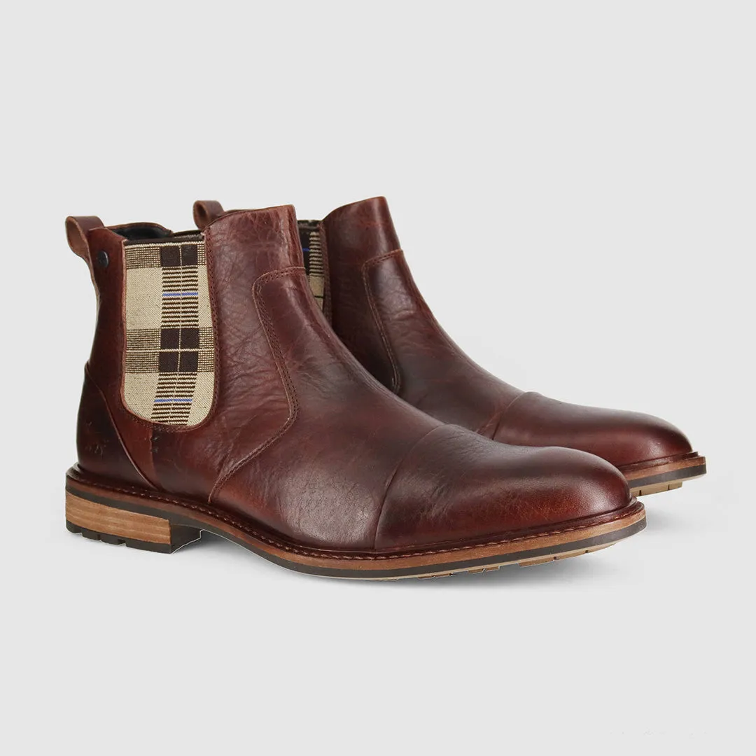 Waterproof Morning Walk Outdoor Purpose Fargo Chelsea Boots Dark Brown