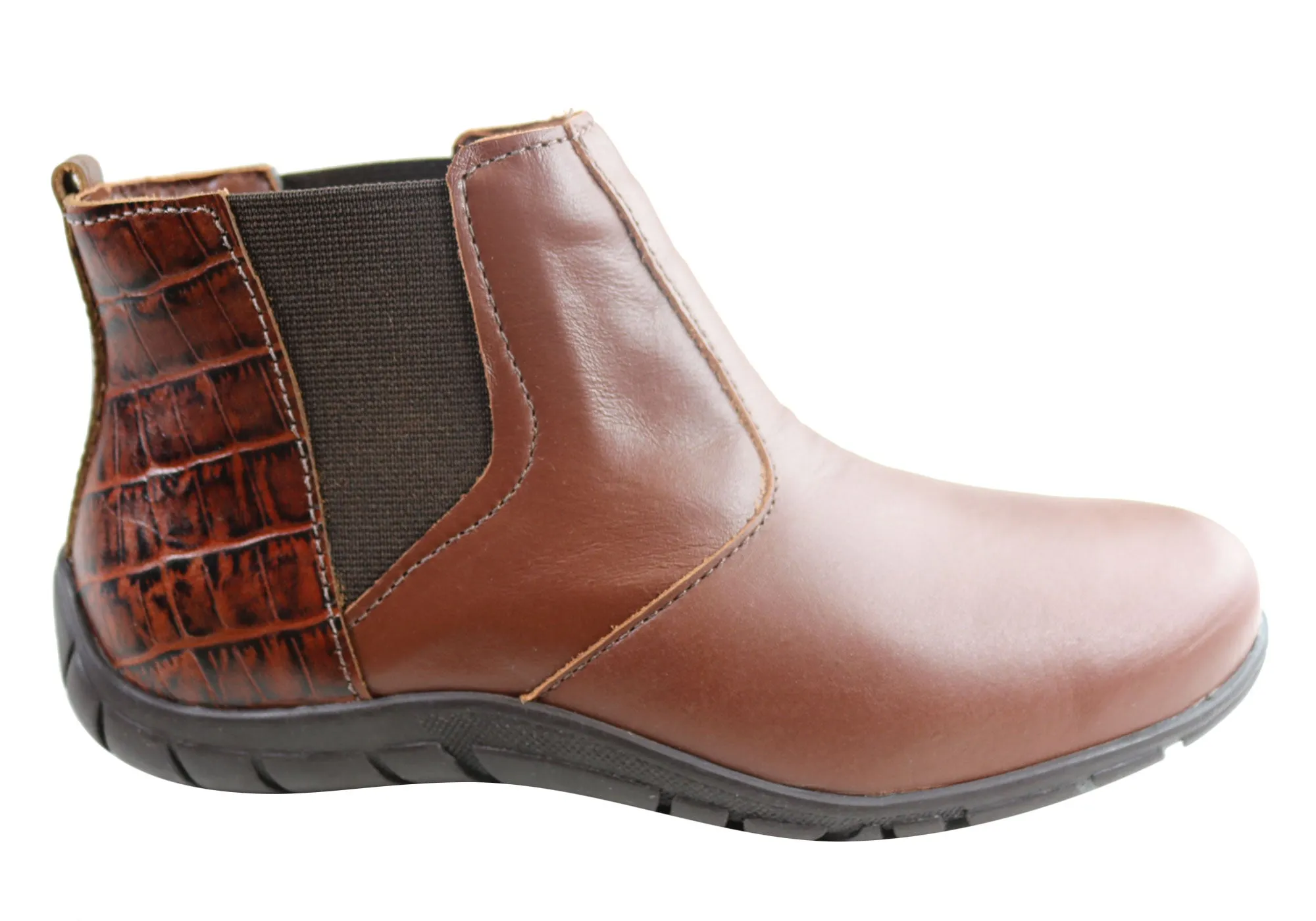 Rubber Outsole Andacco Civic Womens Leather Comfortable Ankle Boots Made In Brazil