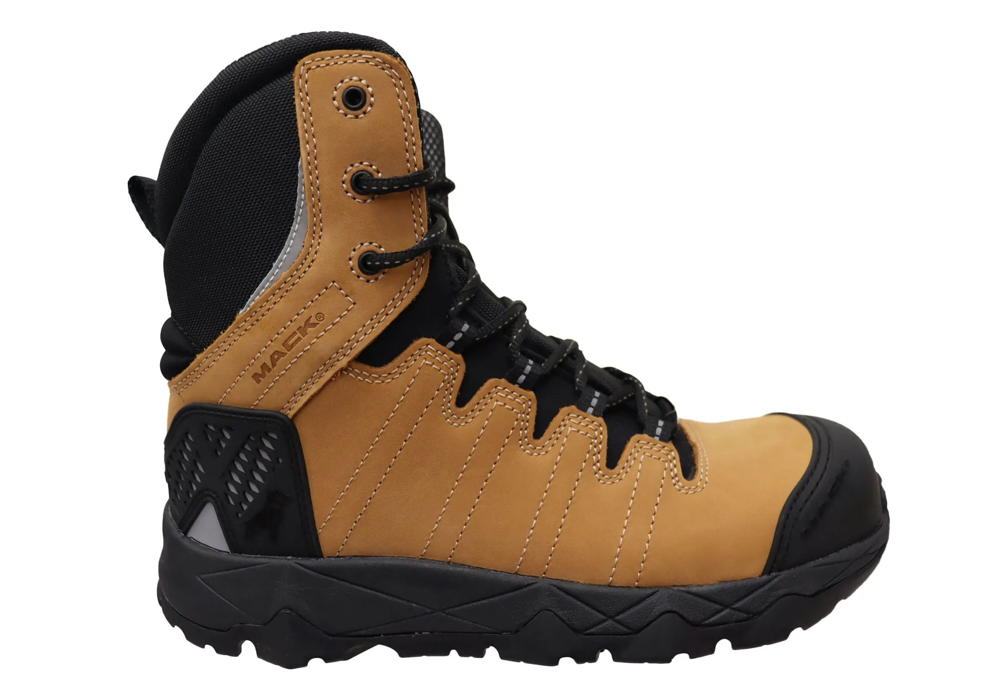 High-performance Shock Absorbing Backcountry Camper Mack Mens TerraPro Zip Leather Composite Toe Safety Boots With Zip