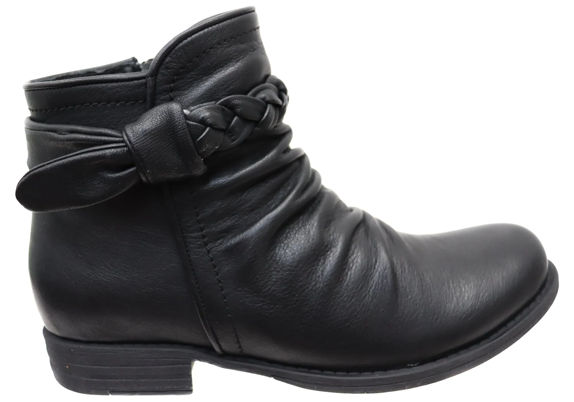 Orizonte Devo Womens European Comfortable Leather Ankle Boots Oil-Resistant