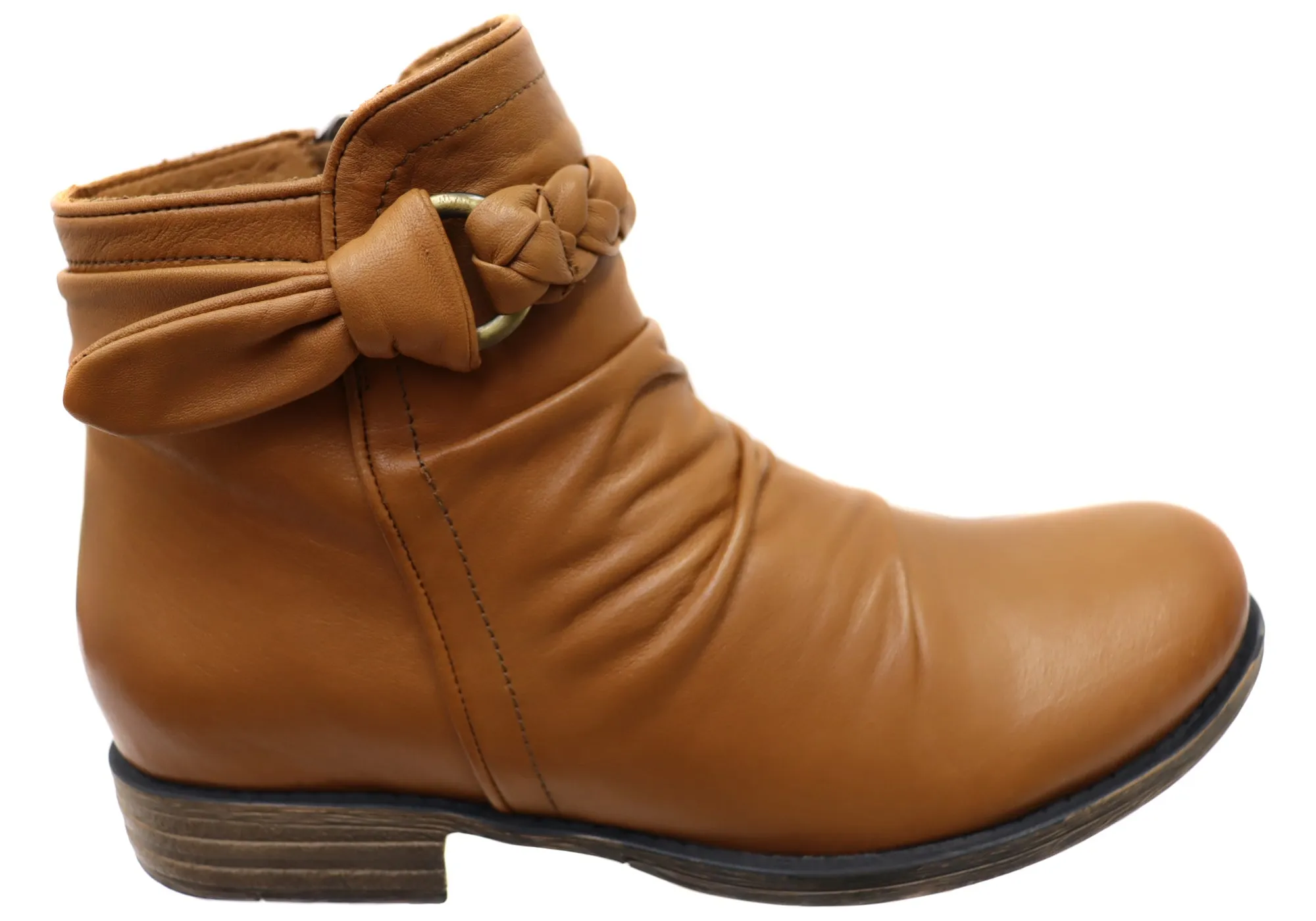 Orizonte Devo Womens European Comfortable Leather Ankle Boots High Arch