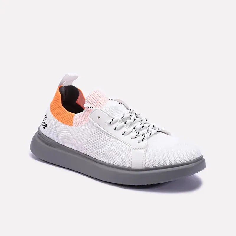 White Trendy Sneakers 0120547 Breathable Knit Upper