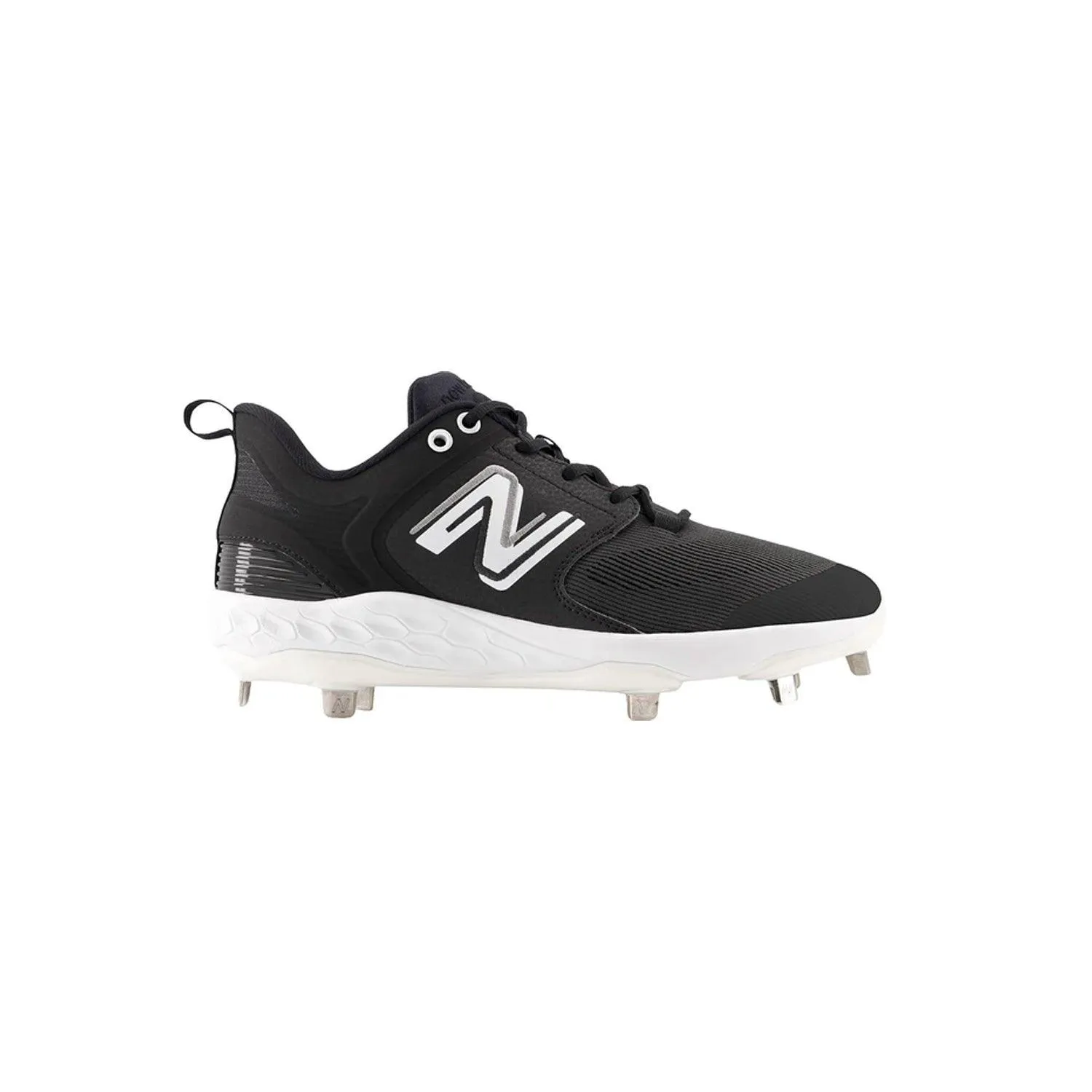 New Balance Men's Fresh Foam X 3000 V6 Metal Baseball Cleats - Black with White - L3000BK6 Airport Easy King Strong