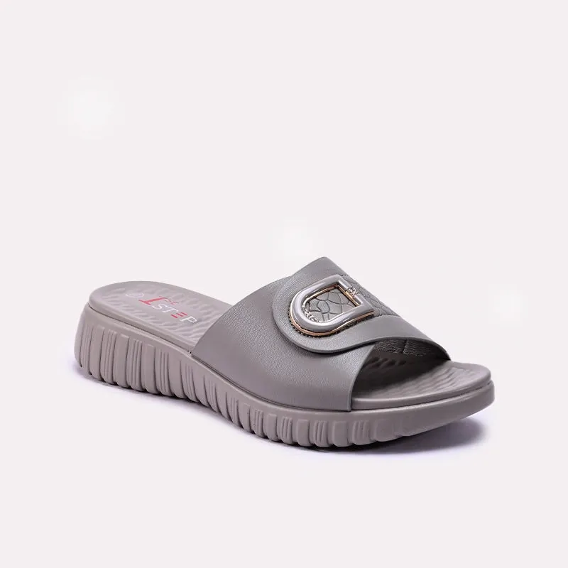 Womens Gray Casual Slippers 0413380 Daily Walk All Day Road Trip