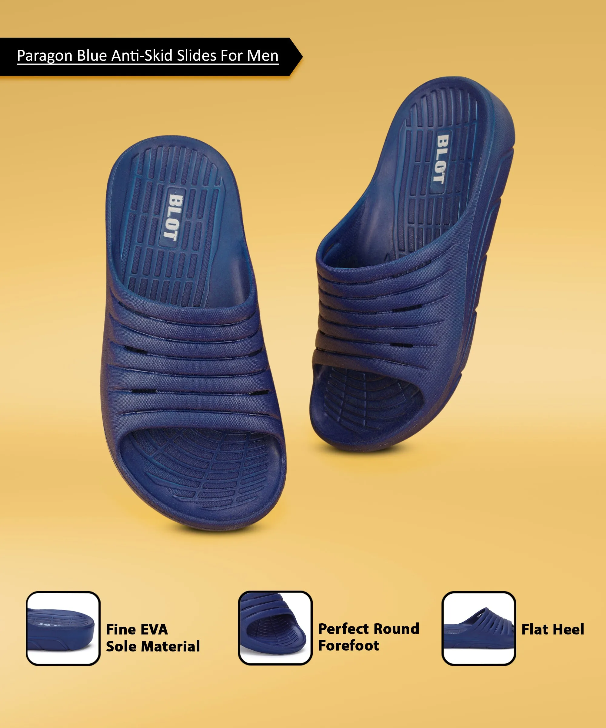 Paragon Blot K10910G Men Casual Sliders | Stylish Trendy Lightweight Slides | Casual & Comfortable Slippers | For Everyday Use rubber Comfortable For Walks