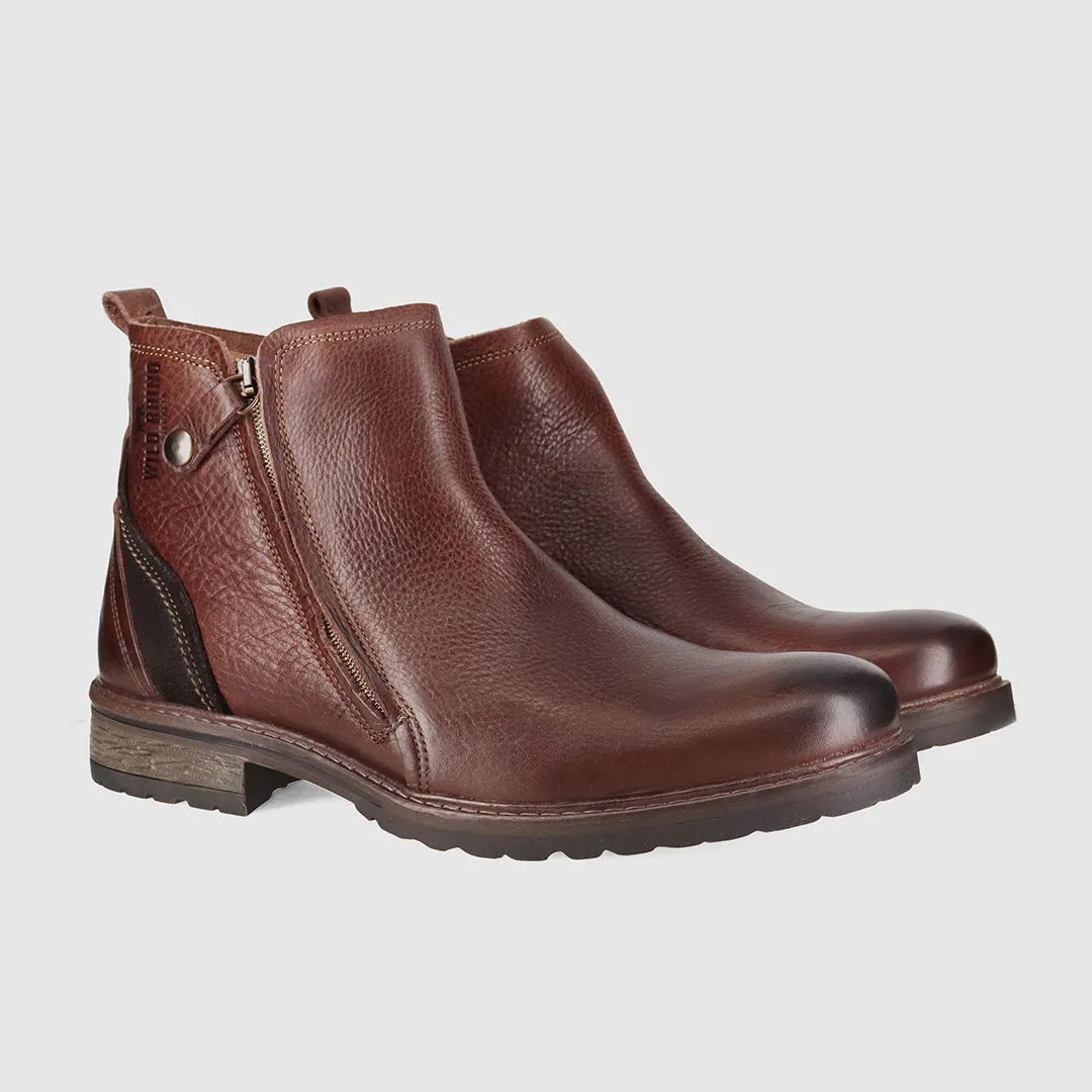 Hunter Zip Up Boots Dark Brown Low Profile All Day Worker