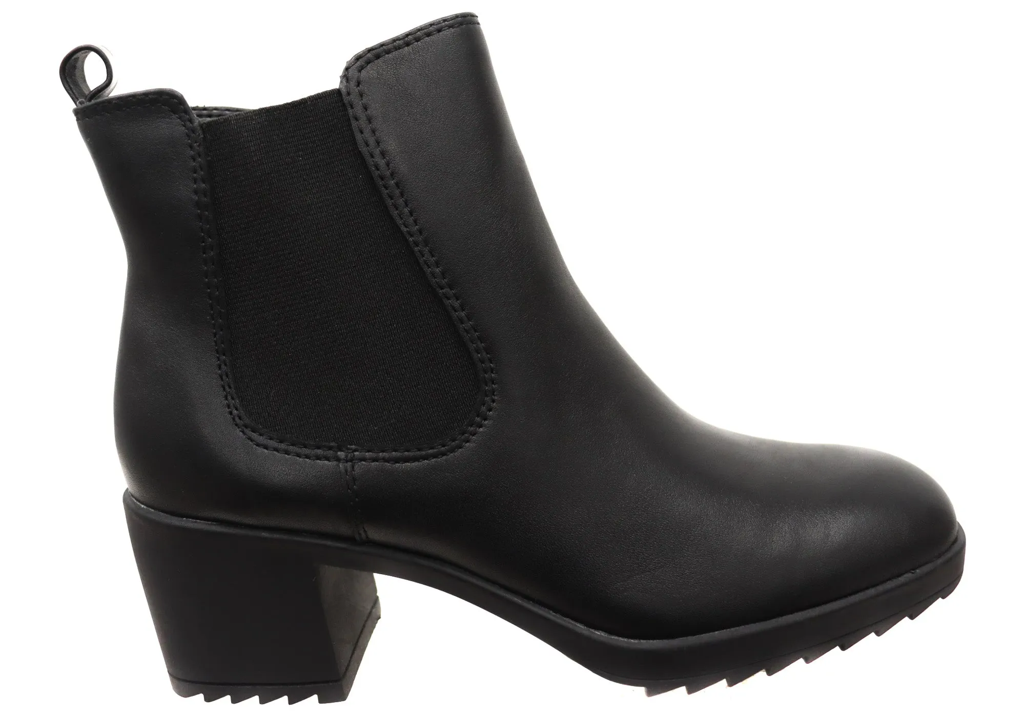 Hiking Style natural materials Comfortiva Hammond Womens Wide Fit Leather Mid Heel Ankle Boots