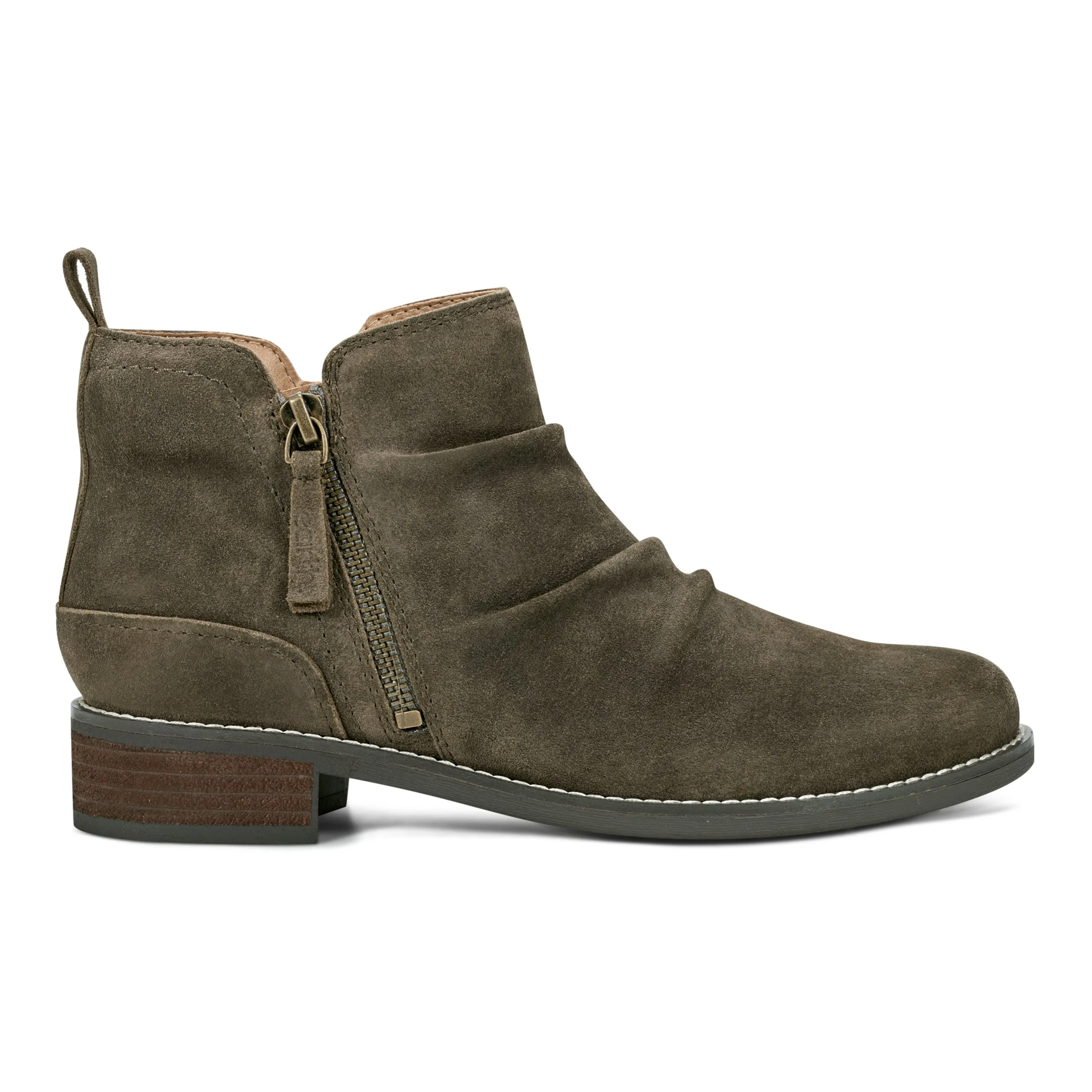 Heat Guard Boat Walk Nadya Round Toe Ruched Casual Booties