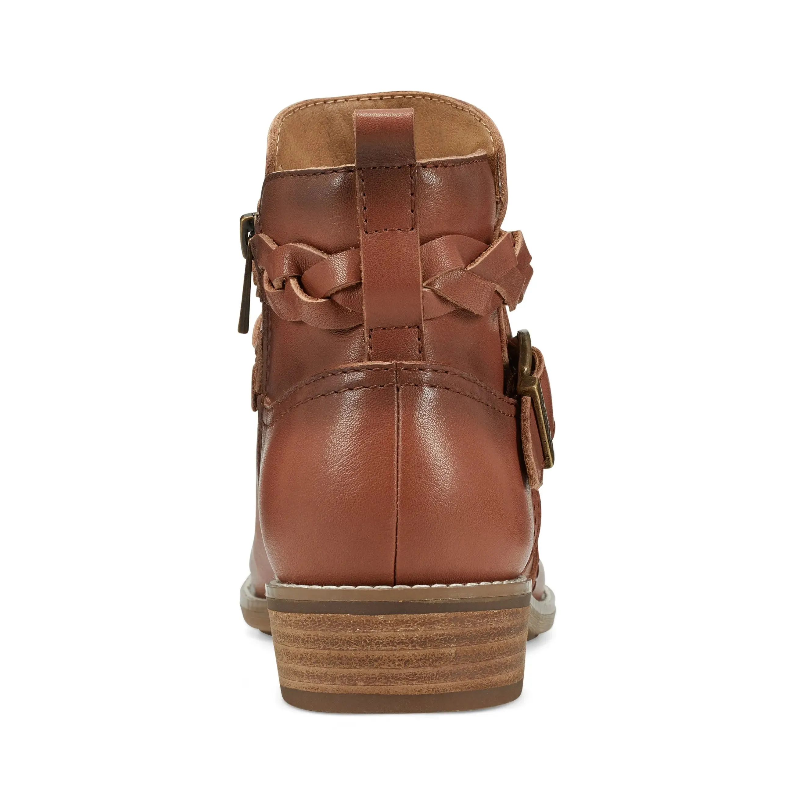 Toe box Nicole Round Toe Stacked Heel Casual Booties