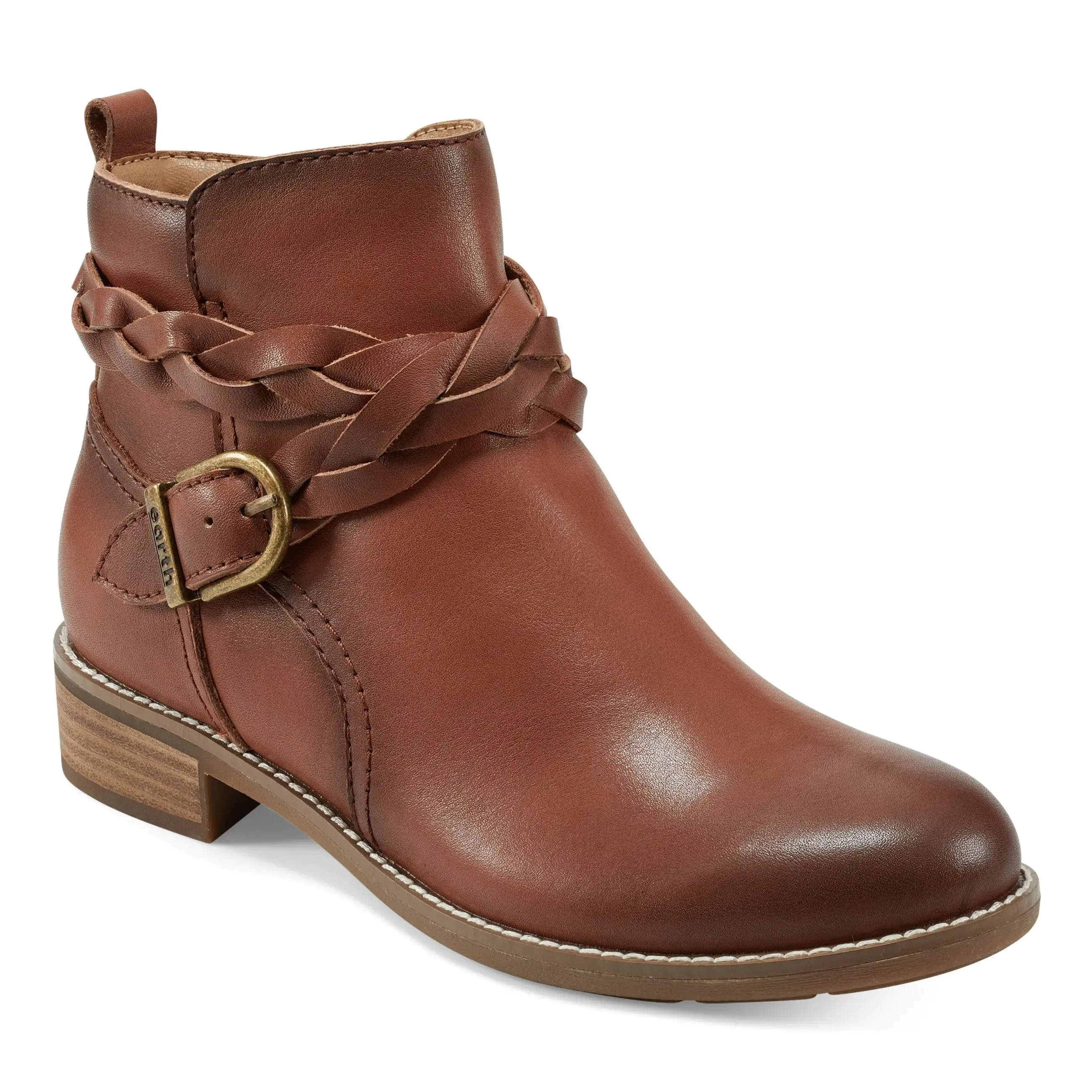 Stylish Nicole Round Toe Stacked Heel Casual Booties