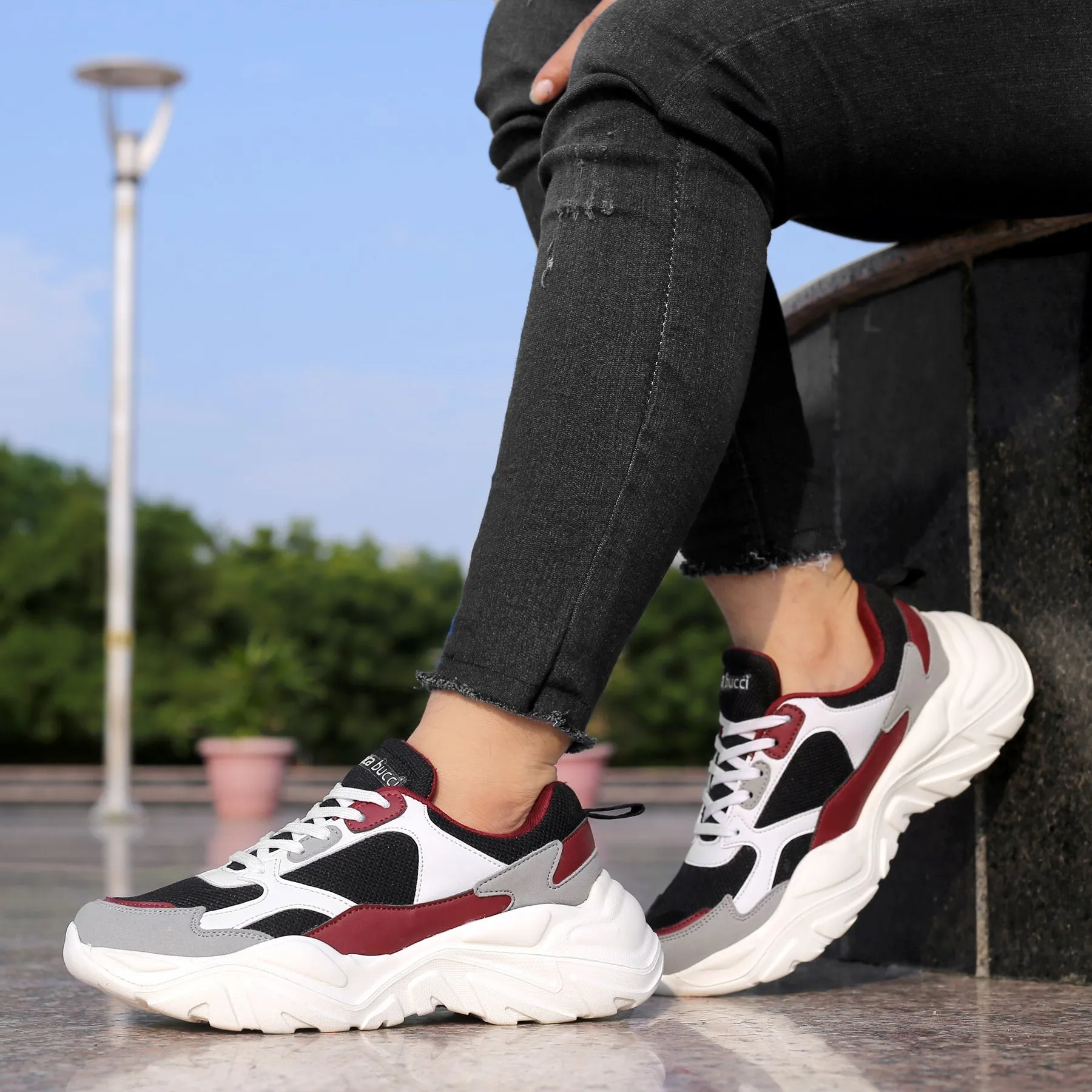 Bacca Bucci SPARK Low-top Platform ColorBlock Fashion Sneakers For Women | StreetWear Chunky Sneakers Wide Path mud proof