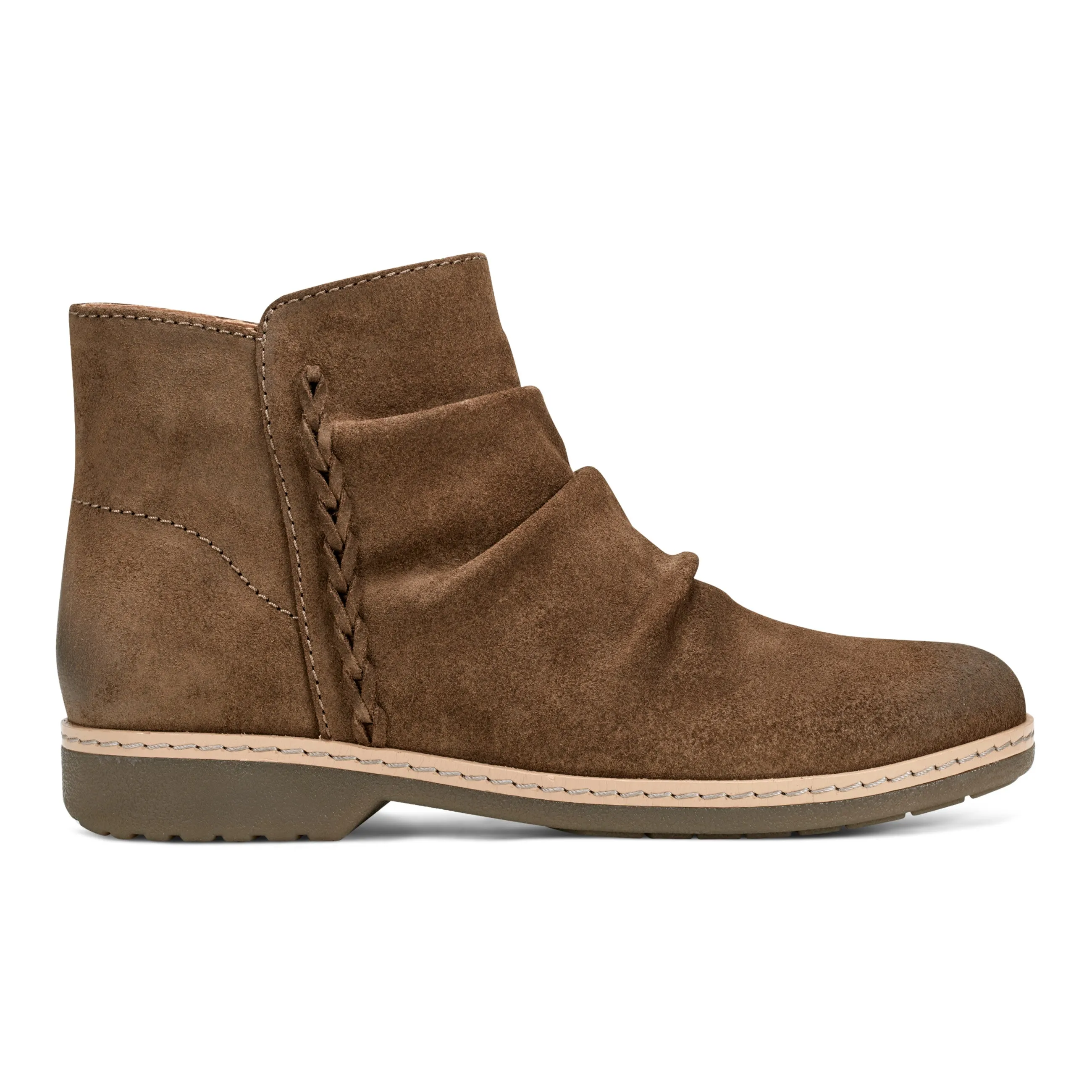 Hilaree Water Repellent Round Toe Ruched Casual Booties Firm Edge Club Edge