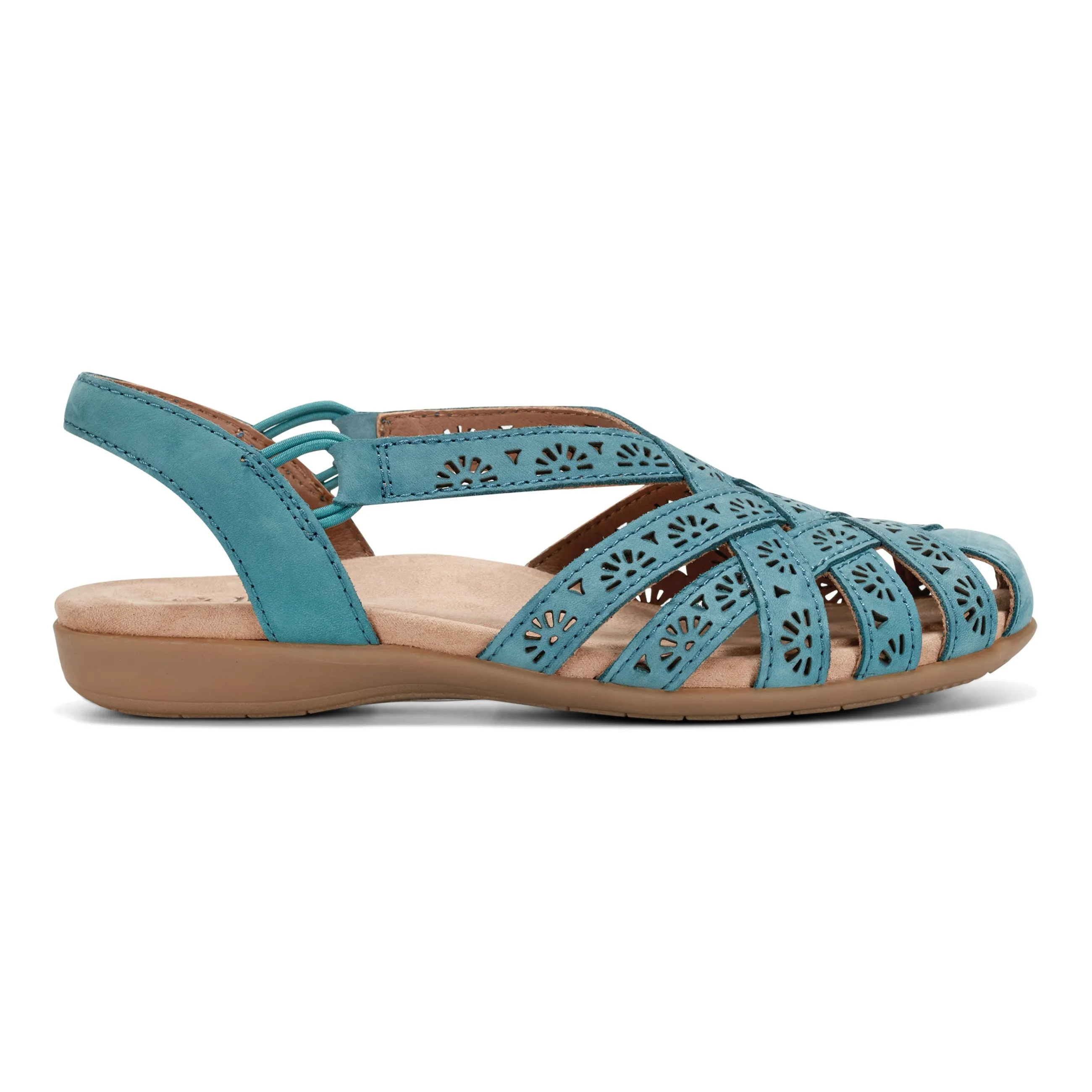 Padded Comfort Standing Workers Comfort Curve Briel Round Toe Casual Slingback Flat Sandals
