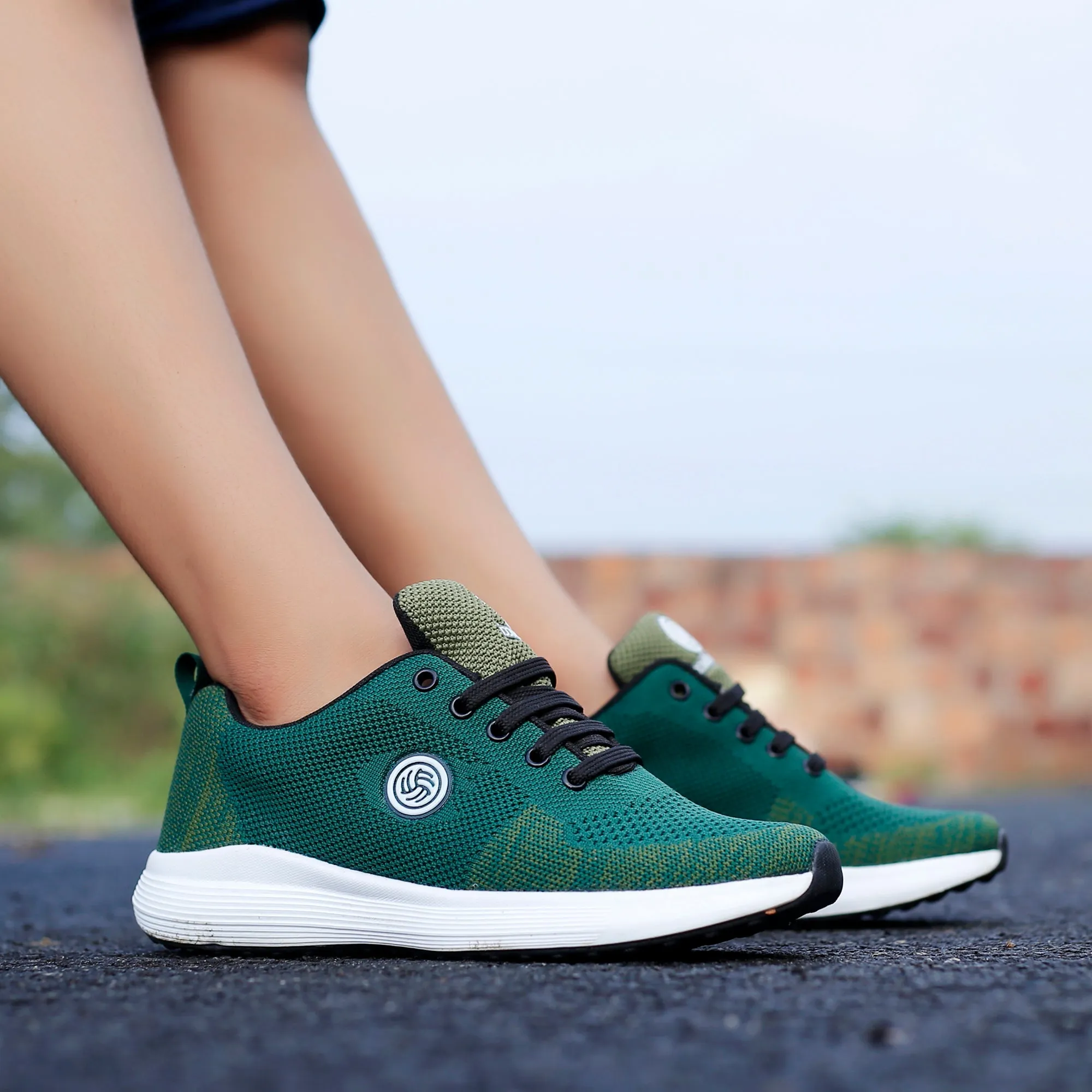 Bacca Bucci TOKYO Women Running Shoes | Green/Olive Women Sneakers Shoes For Casual Walk Shock Absorbing