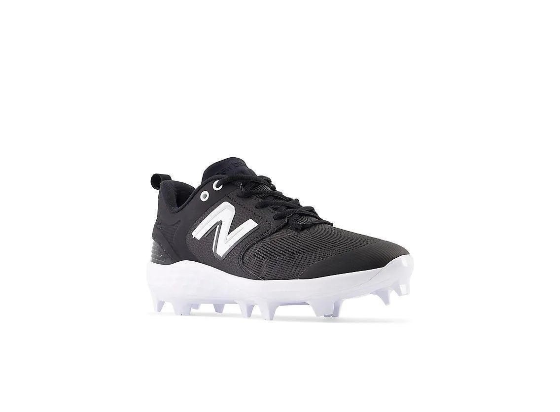New Balance Men's Fresh Foam 3000 V6 Molded Baseball Cleats - Black with White - PL3000K6 Silver Shine Swim Ready