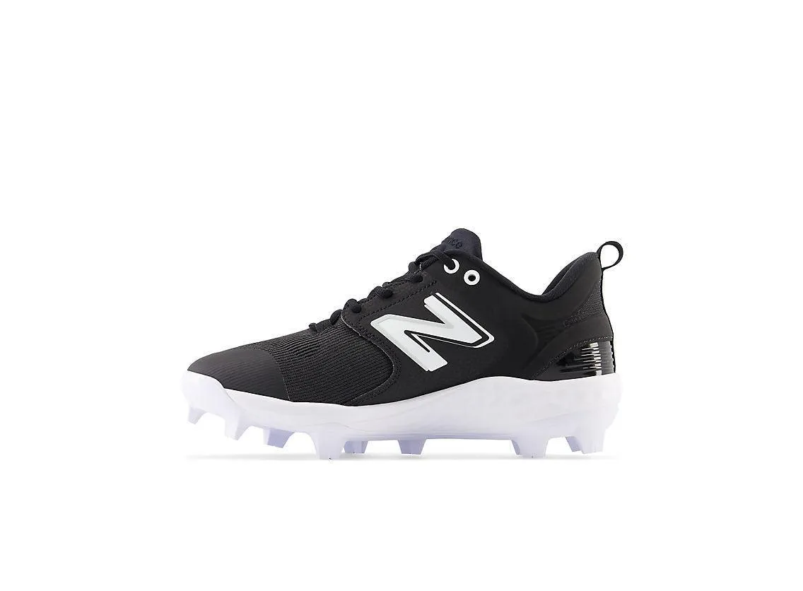 New Balance Men's Fresh Foam 3000 V6 Molded Baseball Cleats - Black with White - PL3000K6 Canvas Cool Adjustable