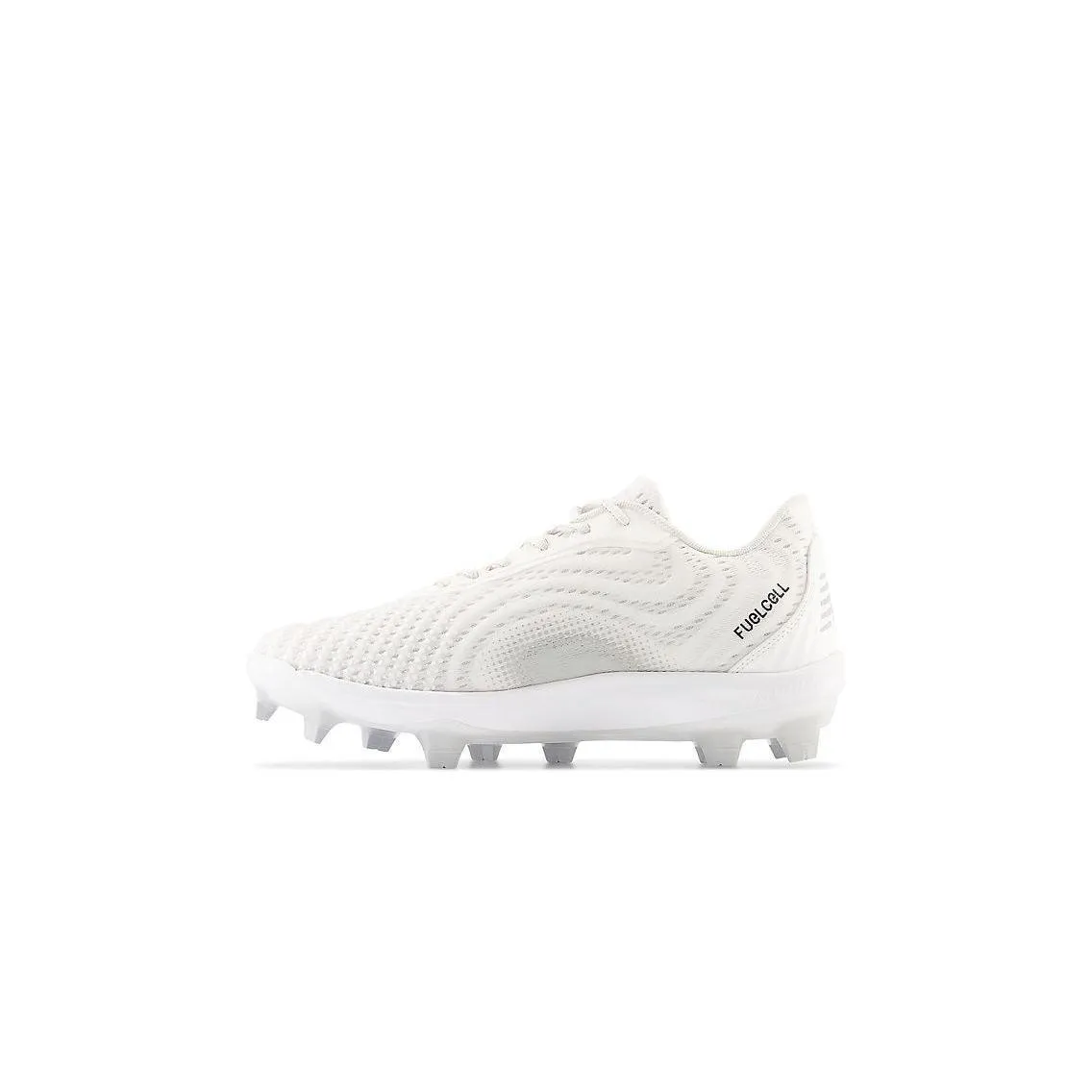 Reinforced Garden Walk New Balance Men's FuelCell 4040 V7 Molded Baseball Cleats - Optic White / Raincloud - PL4040W7