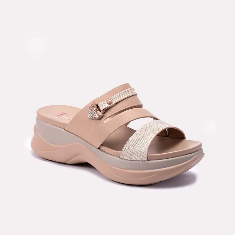 Skin Fresh Womens Brown Chunky Casual Slippers 0413423
