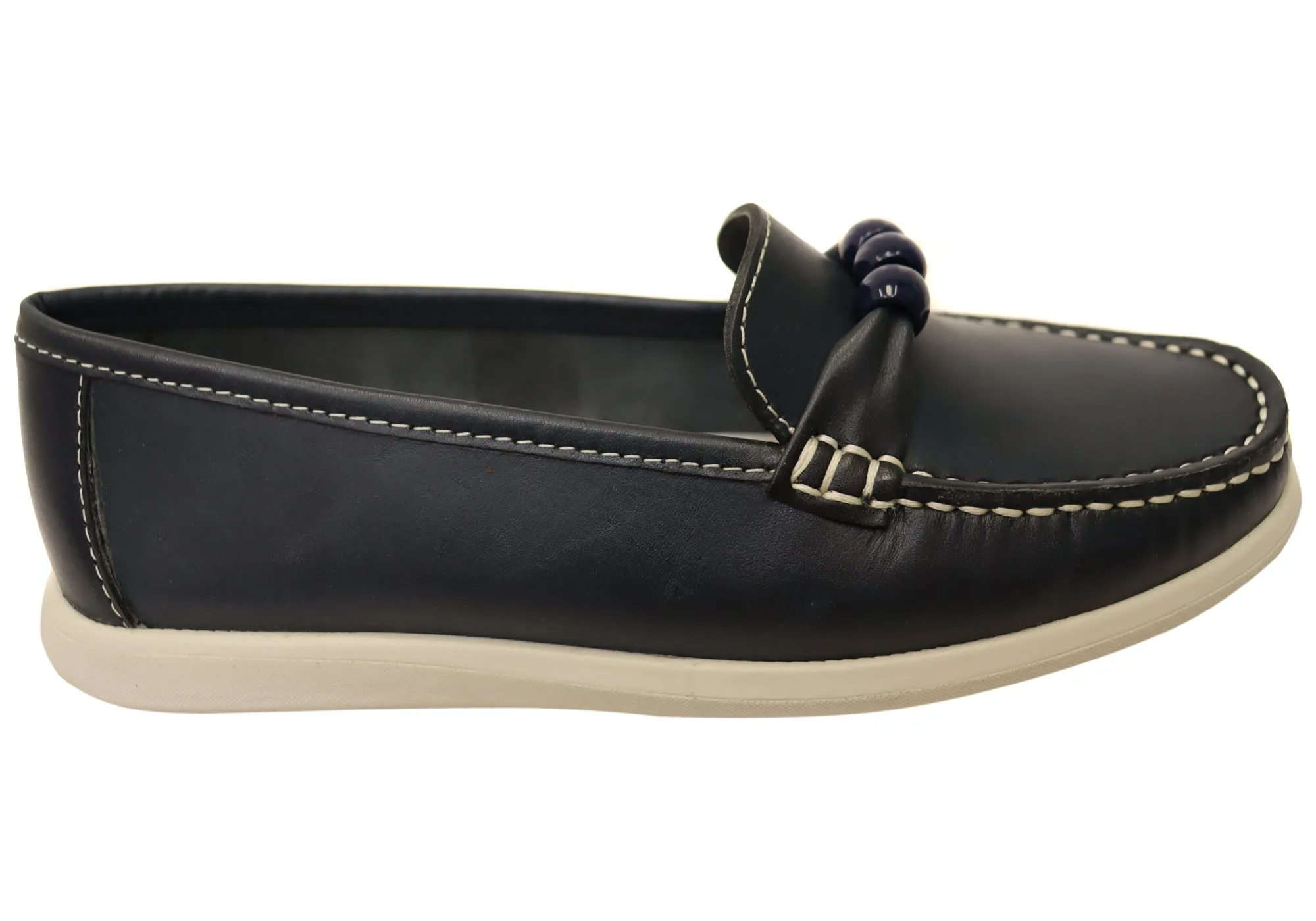 Andacco Shuttle Womens Comfortable Leather Loafers Made In Brazil Drawstring Lace