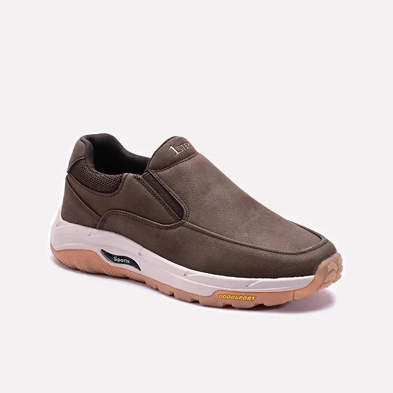No Slip Weekend Mood Swift Glide Khaki Sneaker Shoes 0120530