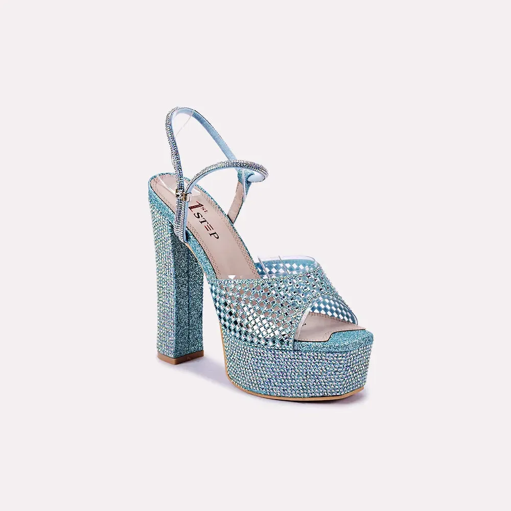 June Blue High Heel Sandals 0421148 Versatile