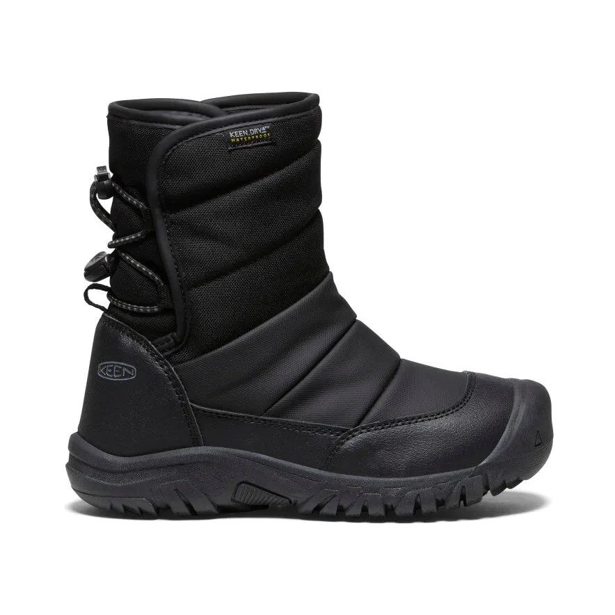 Big Kids' Puffrider Waterproof Winter Boot  |  Black/Steel Grey Suede Feel