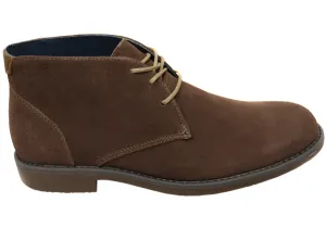Hush Puppies Terminal Mens Extra Wide Width Leather Suede Boots Seamless Comfort Snowy Path