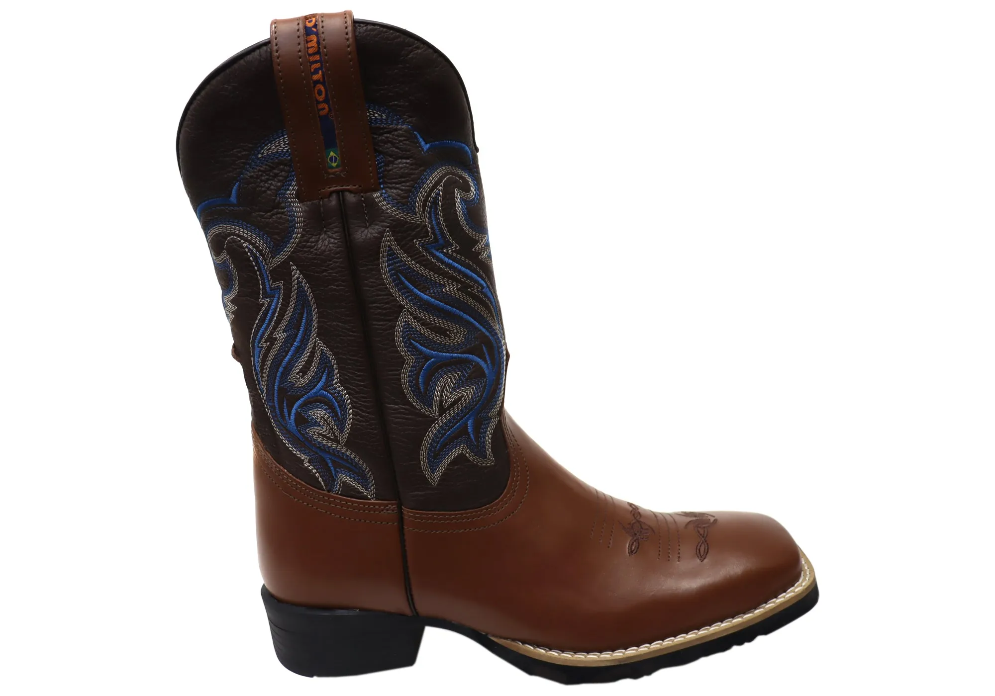 D Milton Banjo Mens Leather Comfortable Western Cowboy Boots Protective Design