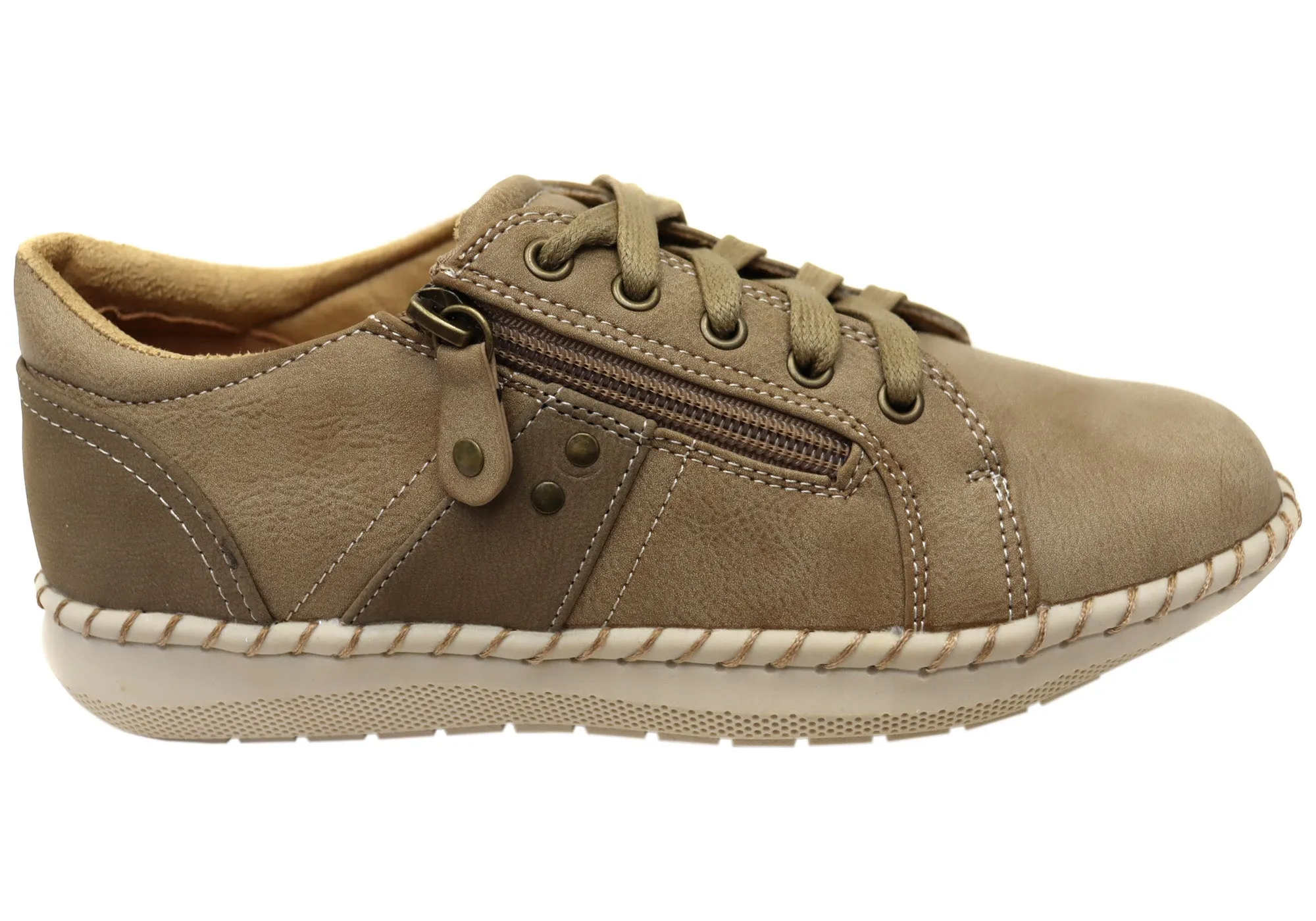 Zip Up Closure Scholl Orthaheel Womens Wren Comfortable Casual Shoes